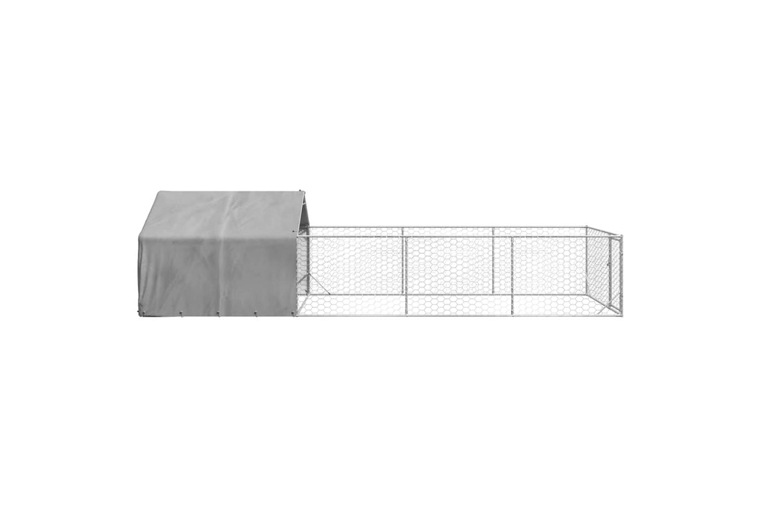 Outdoor Dog Kennel With Run 7x2x15 M Galvanised Steel-4