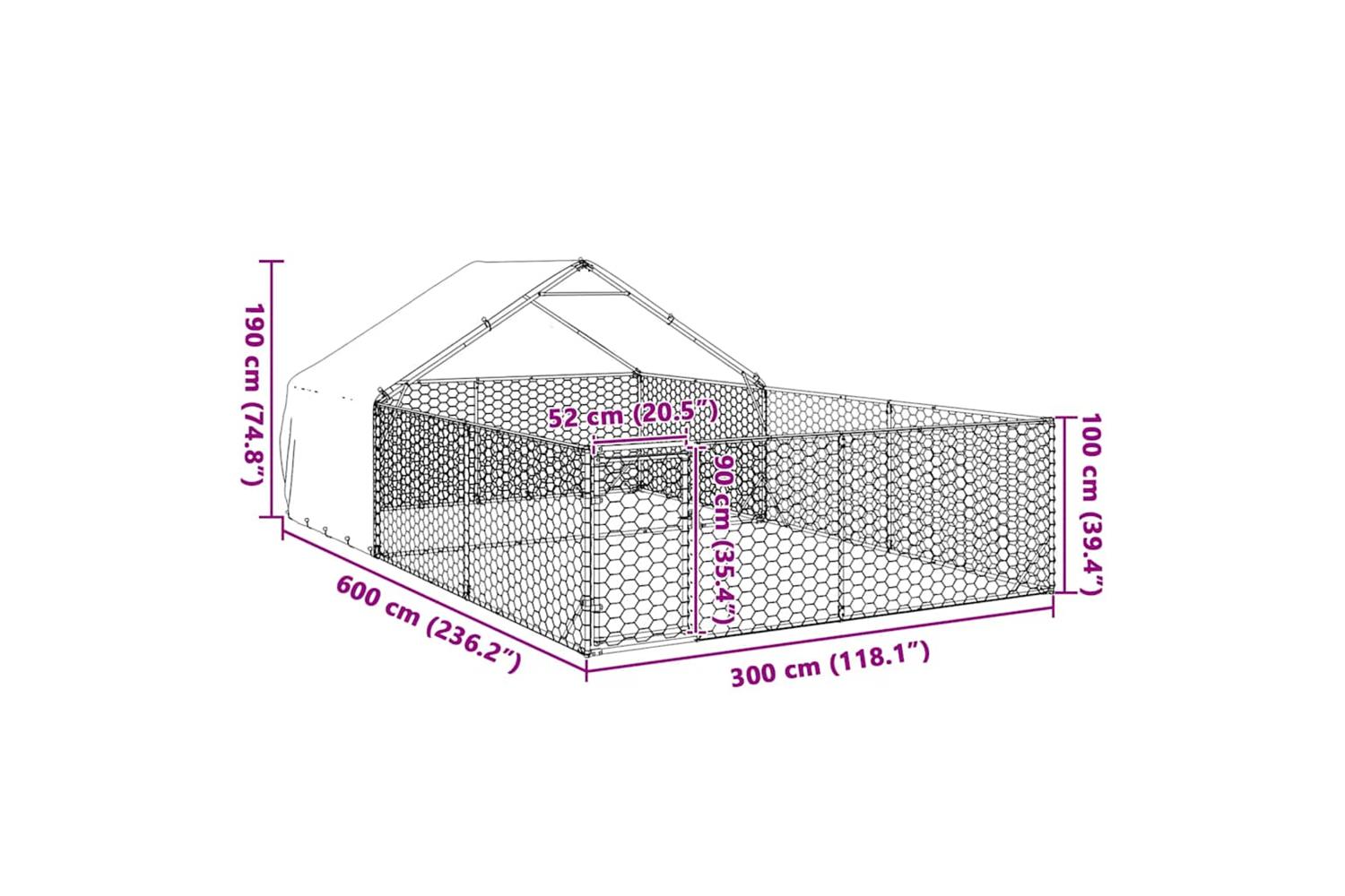 Outdoor Dog Kennel With Run 6x3x19 M Galvanised Steel-8