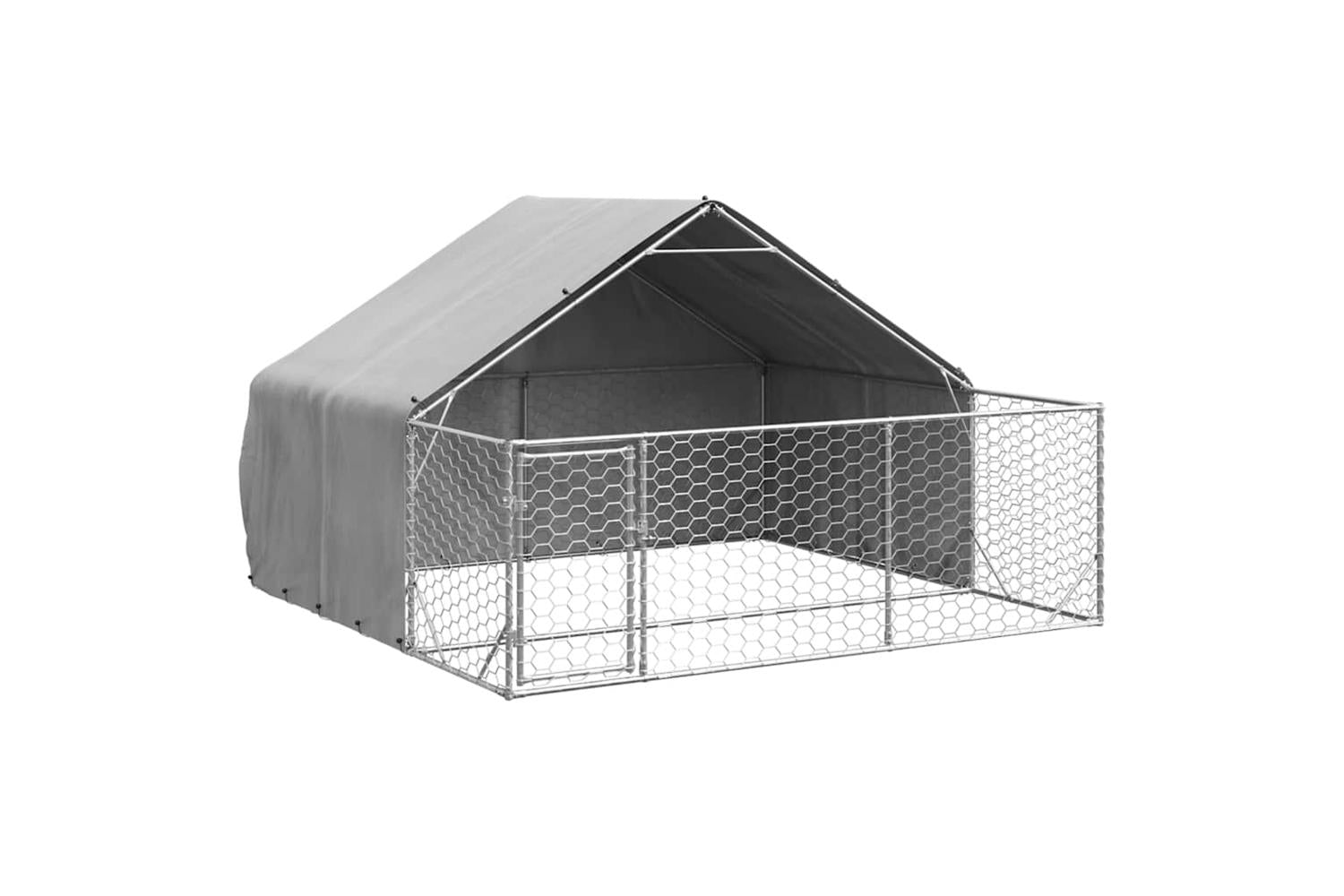 Outdoor Dog Kennel With Run 3x3x19 M Galvanised Steel-2