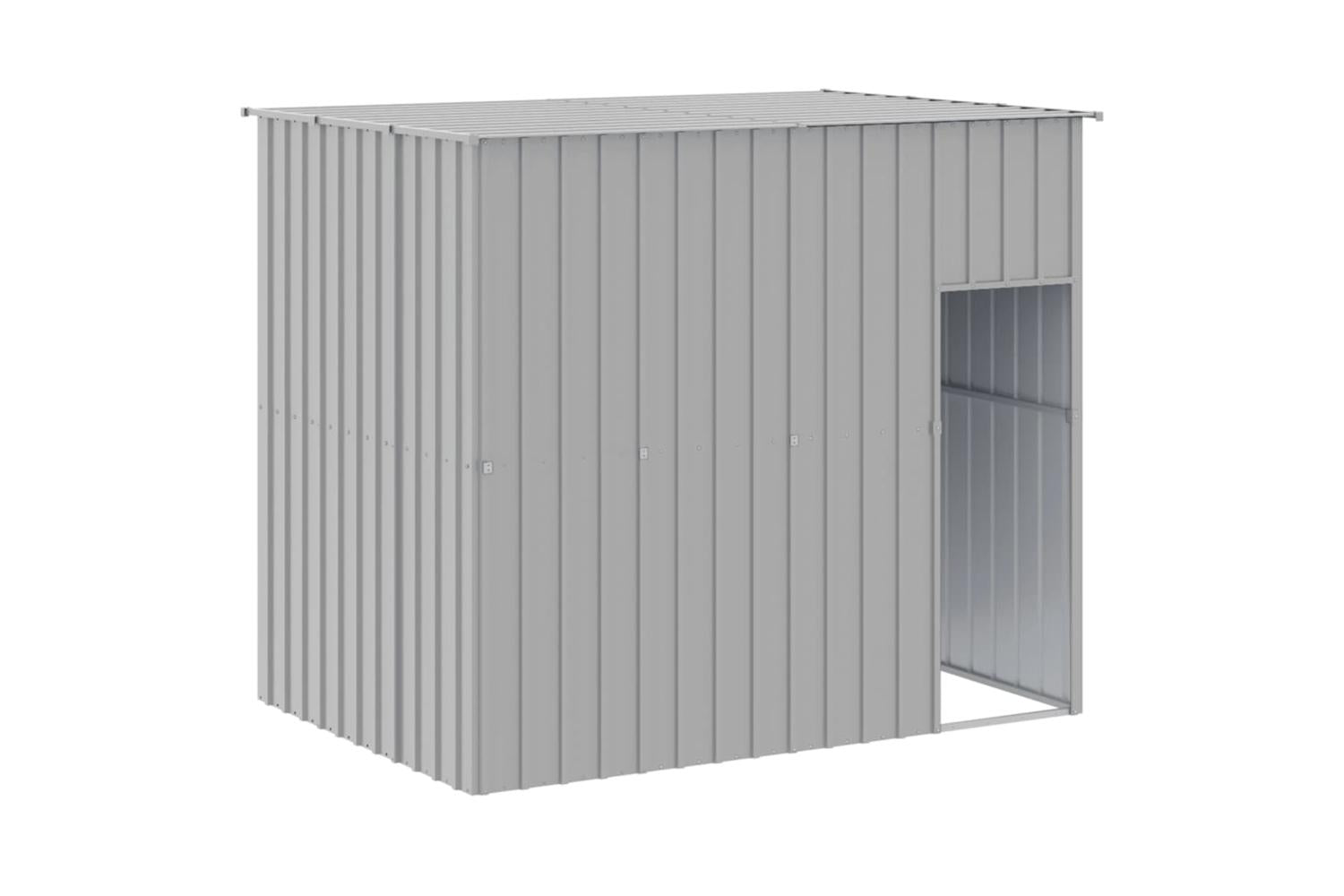 Dog House With Run Light Grey 214x253x181 Cm Galvanised Steel-6