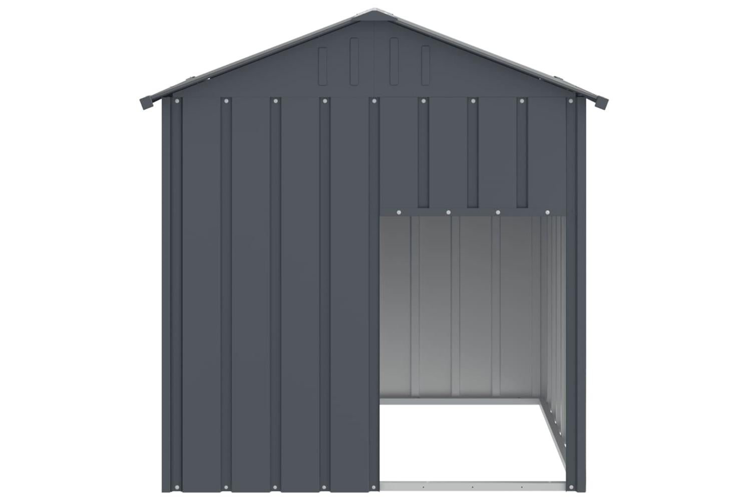 Dog House With Roof Anthracite 117x103x123 Cm Galvanised Steel-3