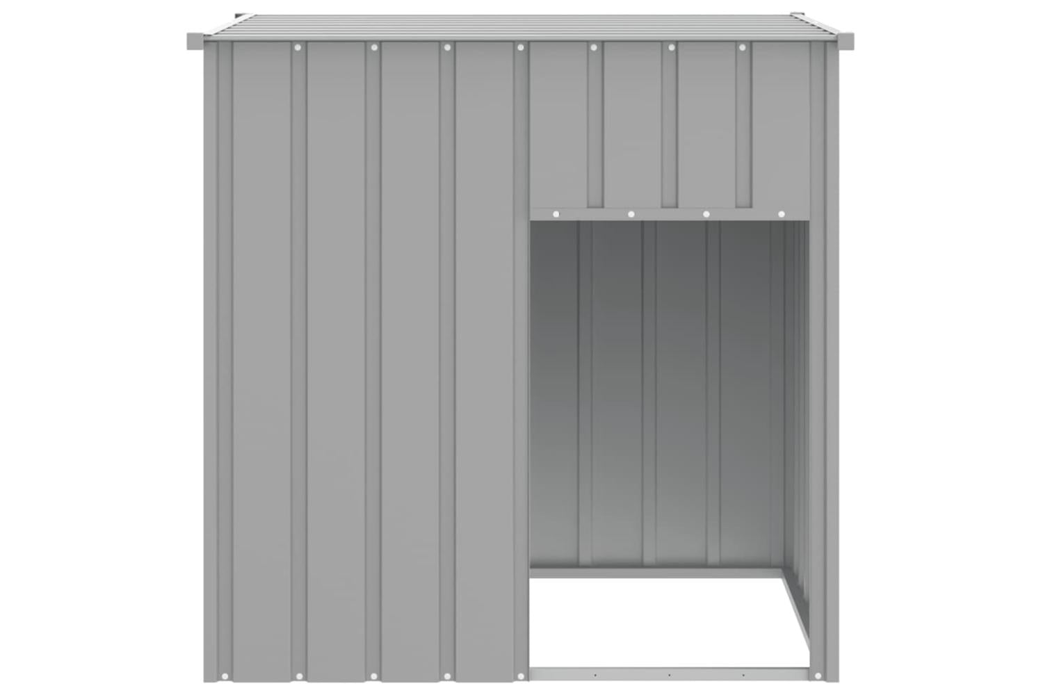 Dog House With Roof Light Grey 110x103x109 Cm Galvanised Steel-3
