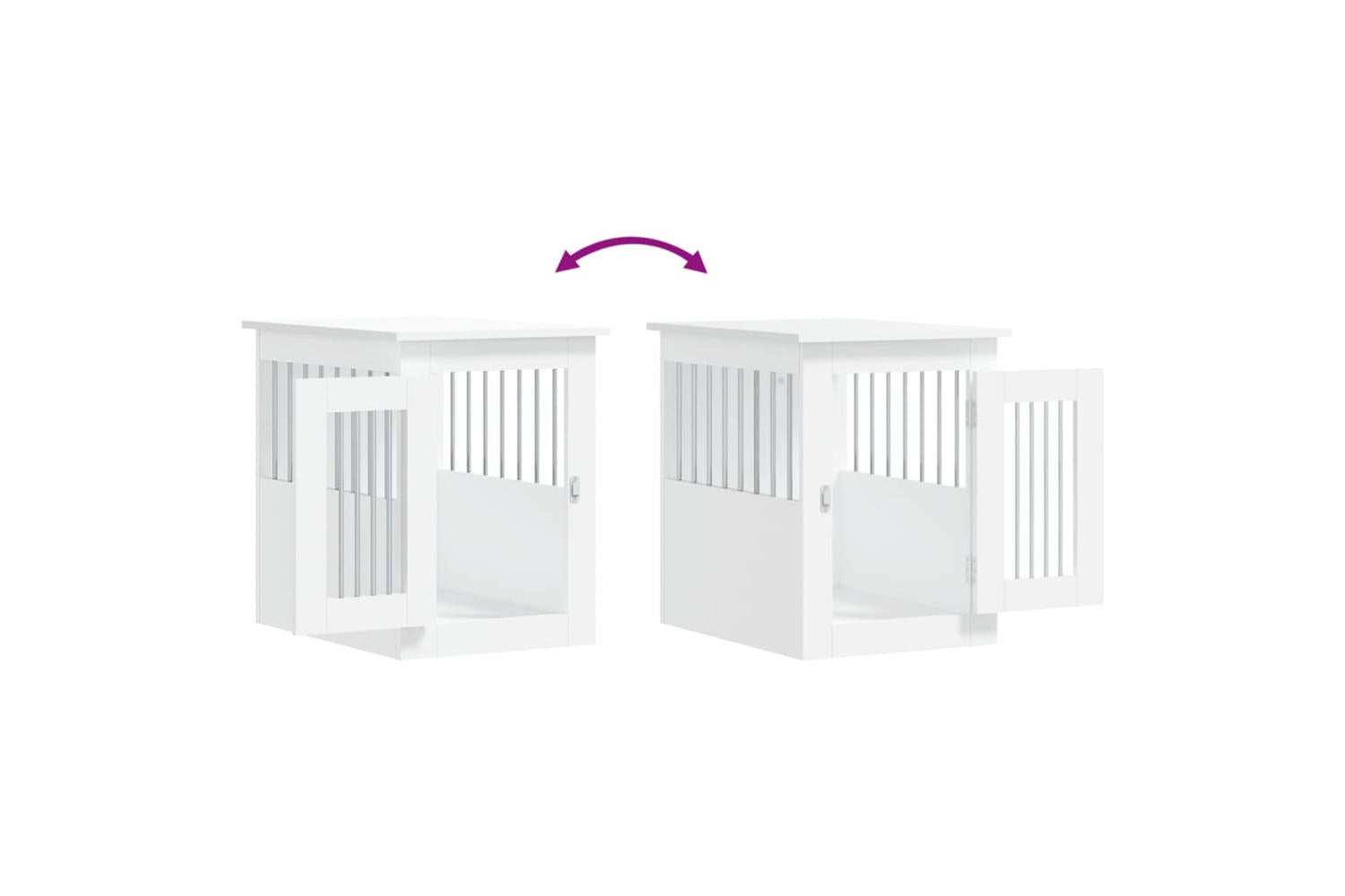 Dog Crate Furniture White 45x62x59 Cm Engineered Wood-10