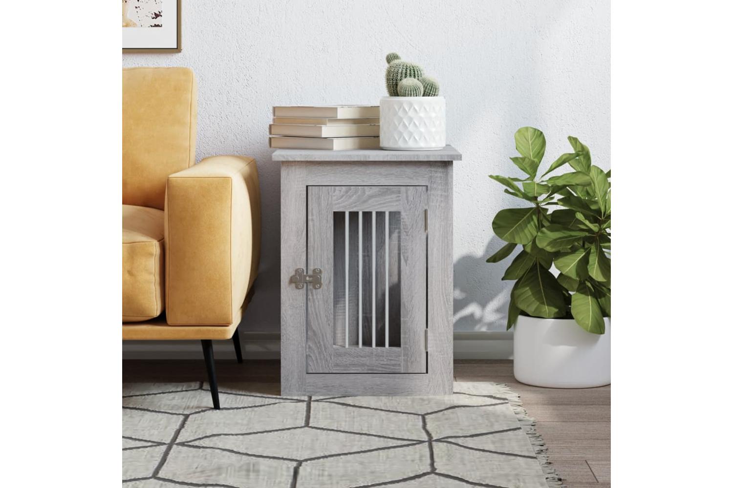 Dog Crate Furniture Grey Sonoma 45x62x59 Cm Engineered Wood-3