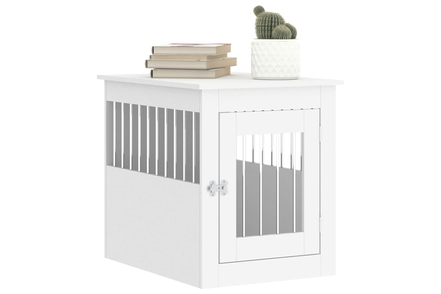 Dog Crate Furniture White 55x75x65 Cm Engineered Wood-4