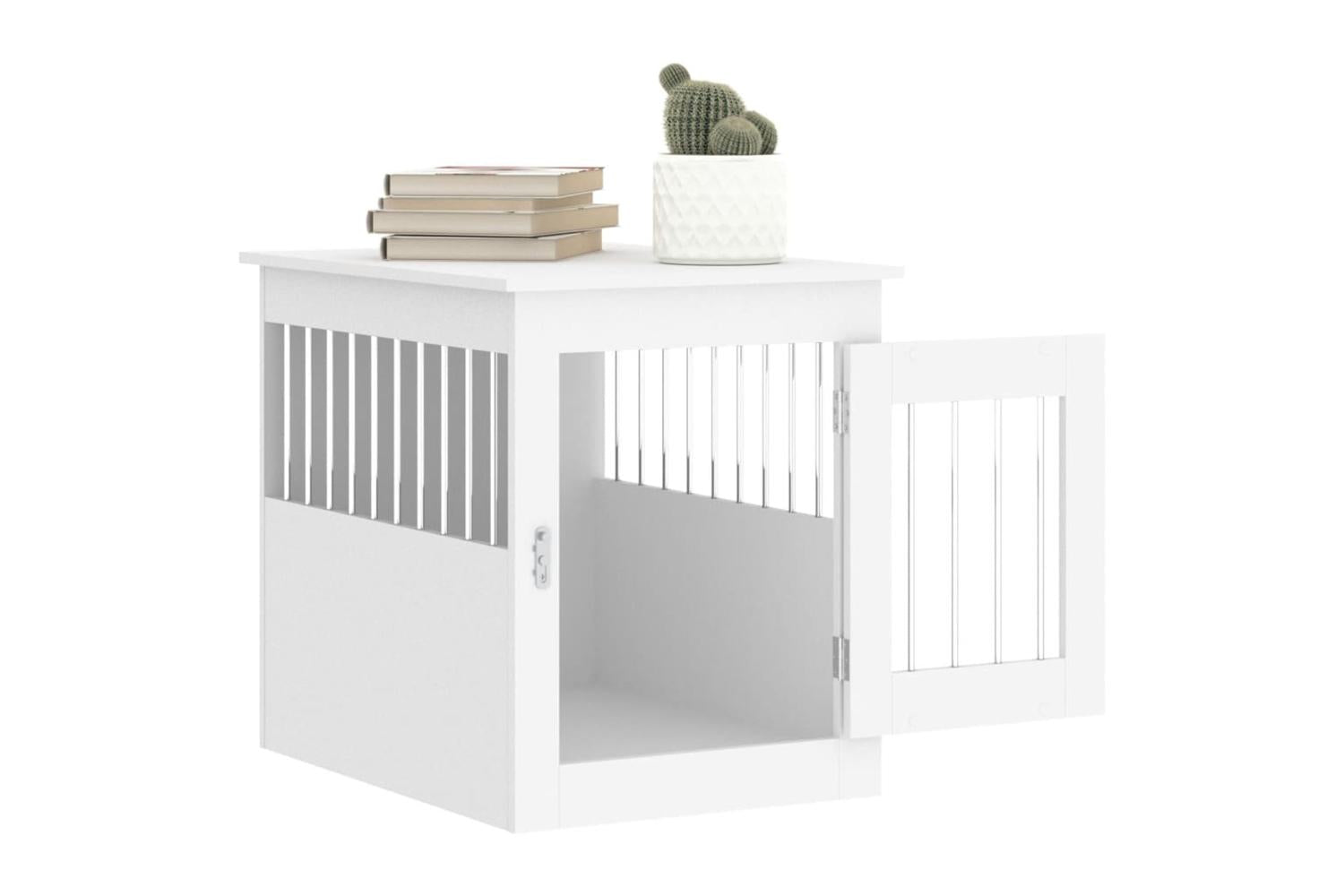 Dog Crate Furniture White 55x75x65 Cm Engineered Wood-5