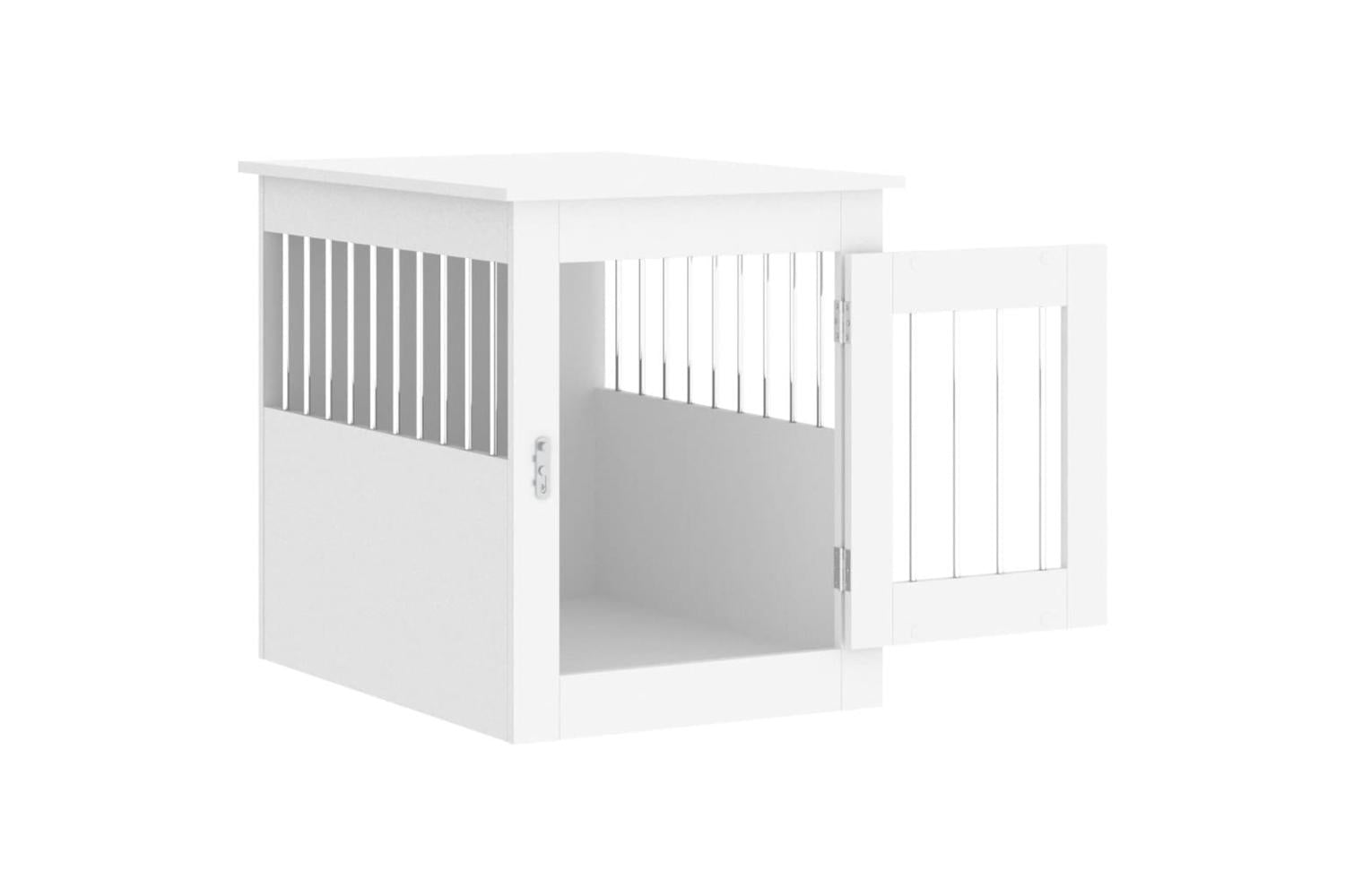 Dog Crate Furniture White 55x75x65 Cm Engineered Wood-6