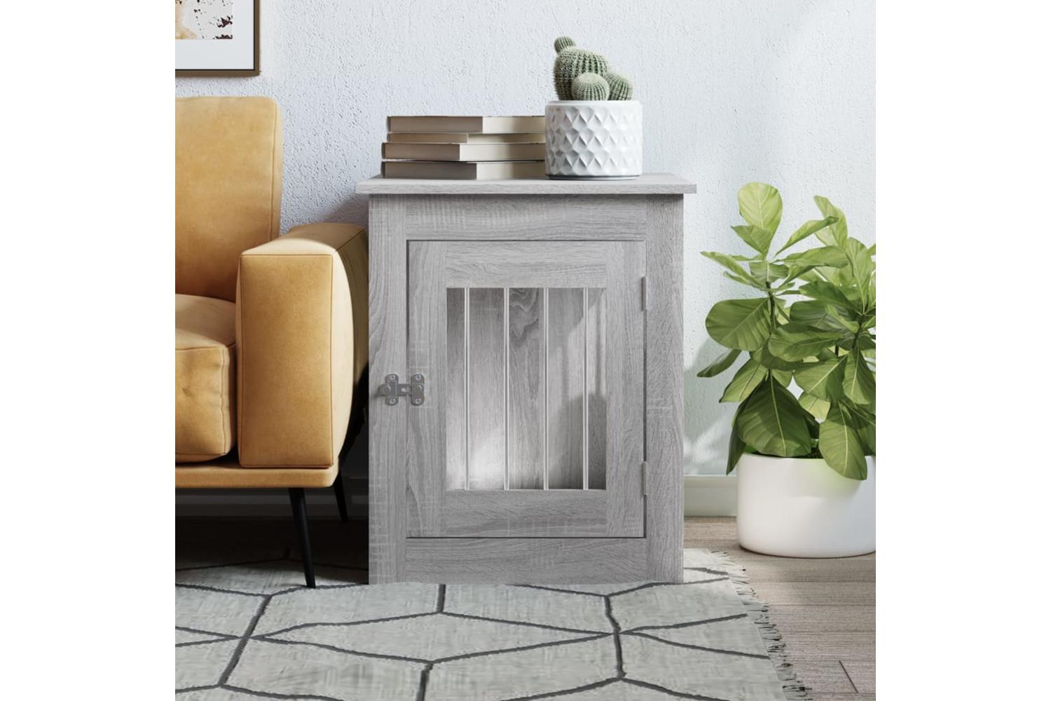 Dog Crate Furniture Grey Sonoma 55x75x65 Cm Engineered Wood-3