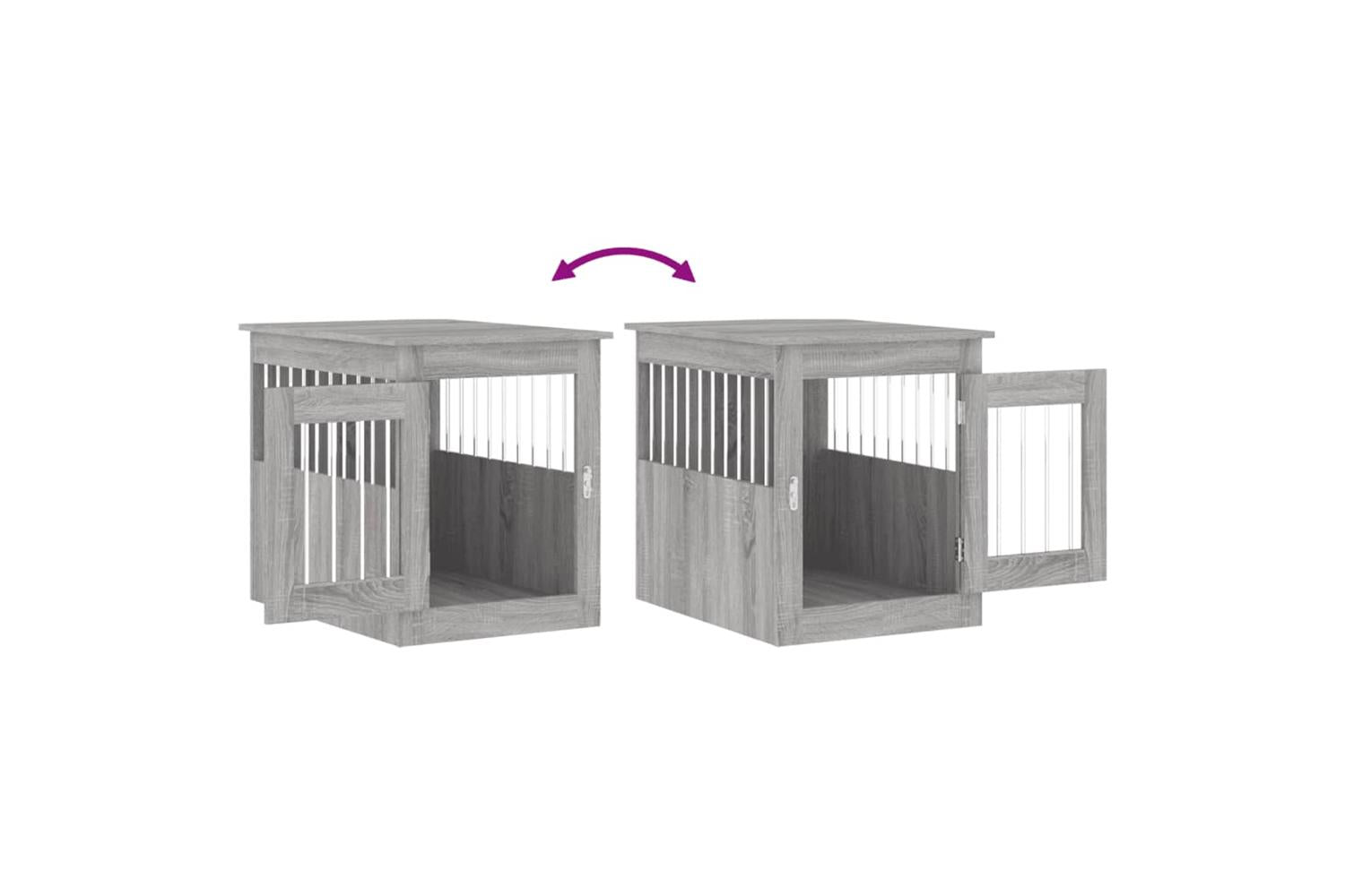 Dog Crate Furniture Grey Sonoma 55x75x65 Cm Engineered Wood-10