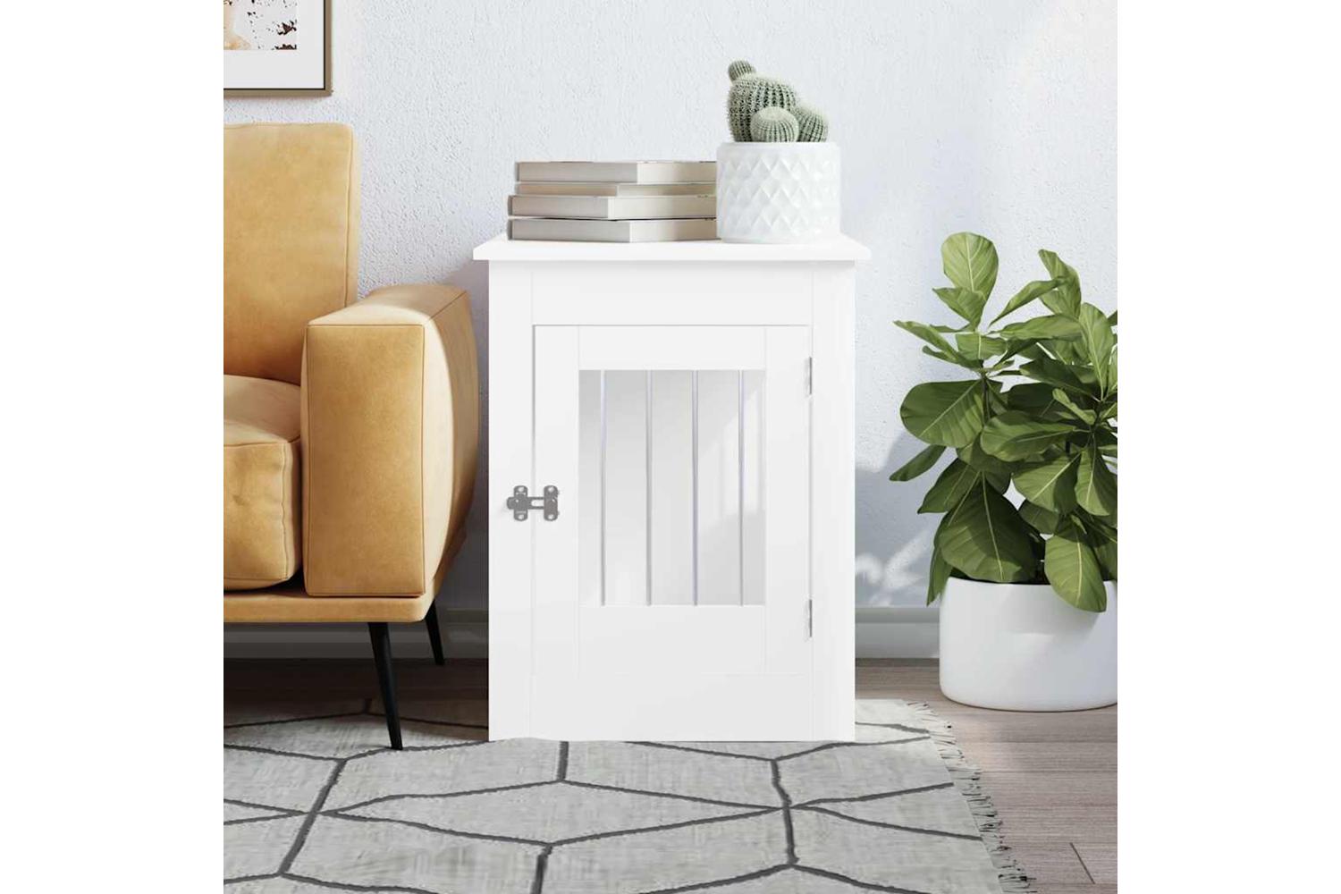 Dog Crate Furniture White 55x80x68 Cm Engineered Wood-3