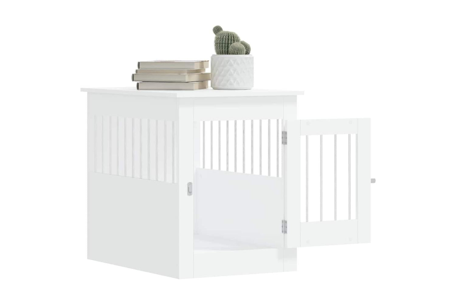 Dog Crate Furniture White 55x80x68 Cm Engineered Wood-5