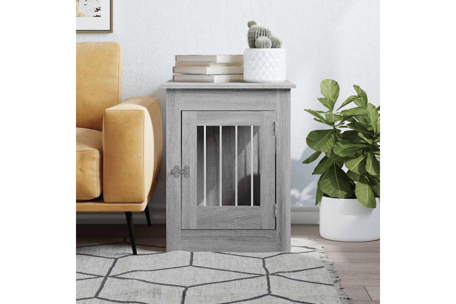 Dog Crate Furniture Grey Sonoma 55x80x68 Cm Engineered Wood-3