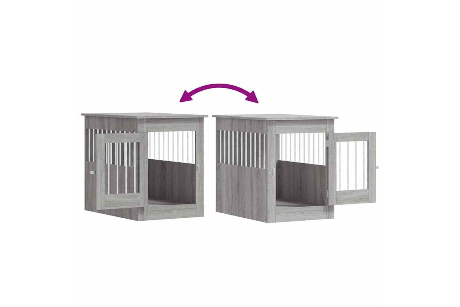 Dog Crate Furniture Grey Sonoma 55x80x68 Cm Engineered Wood-10