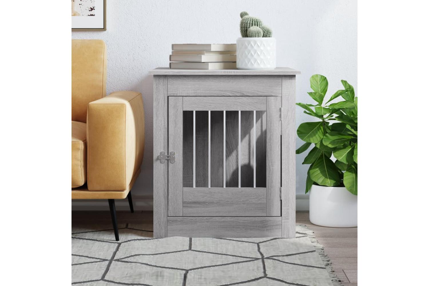 Dog Crate Furniture Grey Sonoma 645x80x71 Cm Engineered Wood-3