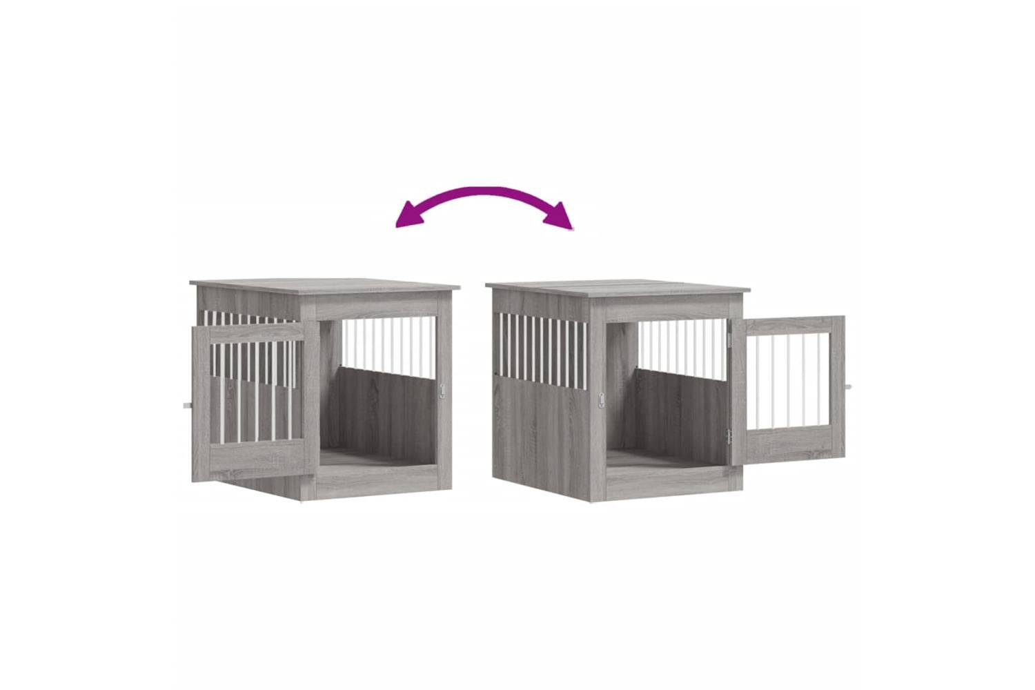 Dog Crate Furniture Grey Sonoma 645x80x71 Cm Engineered Wood-10