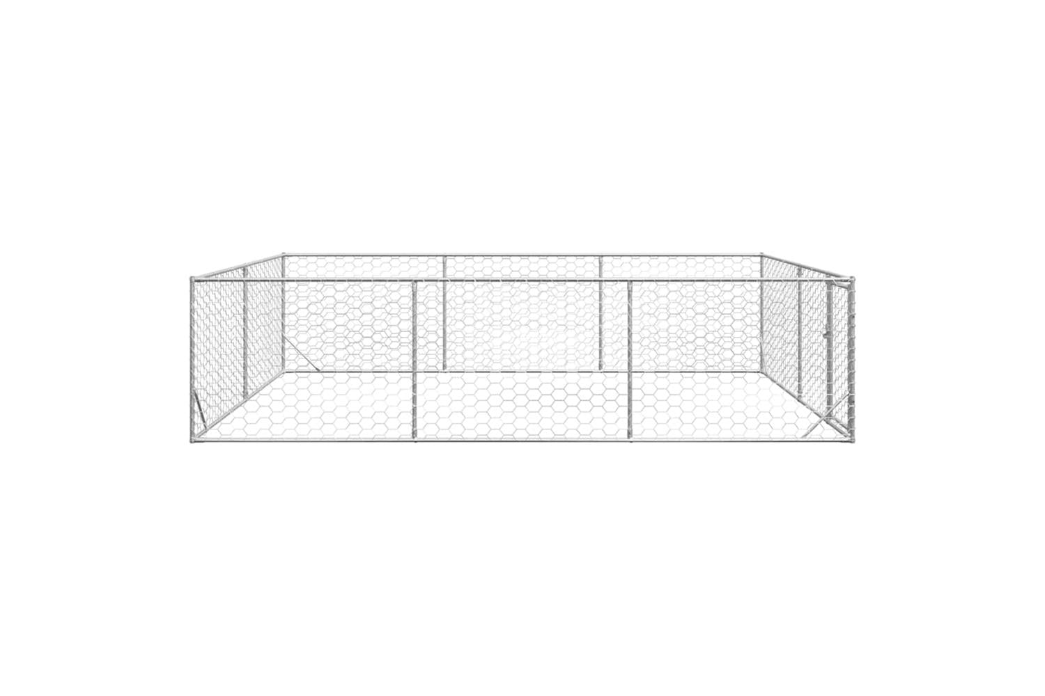 Outdoor Dog Kennel With Door 3x4x1 M Galvanised Steel-4