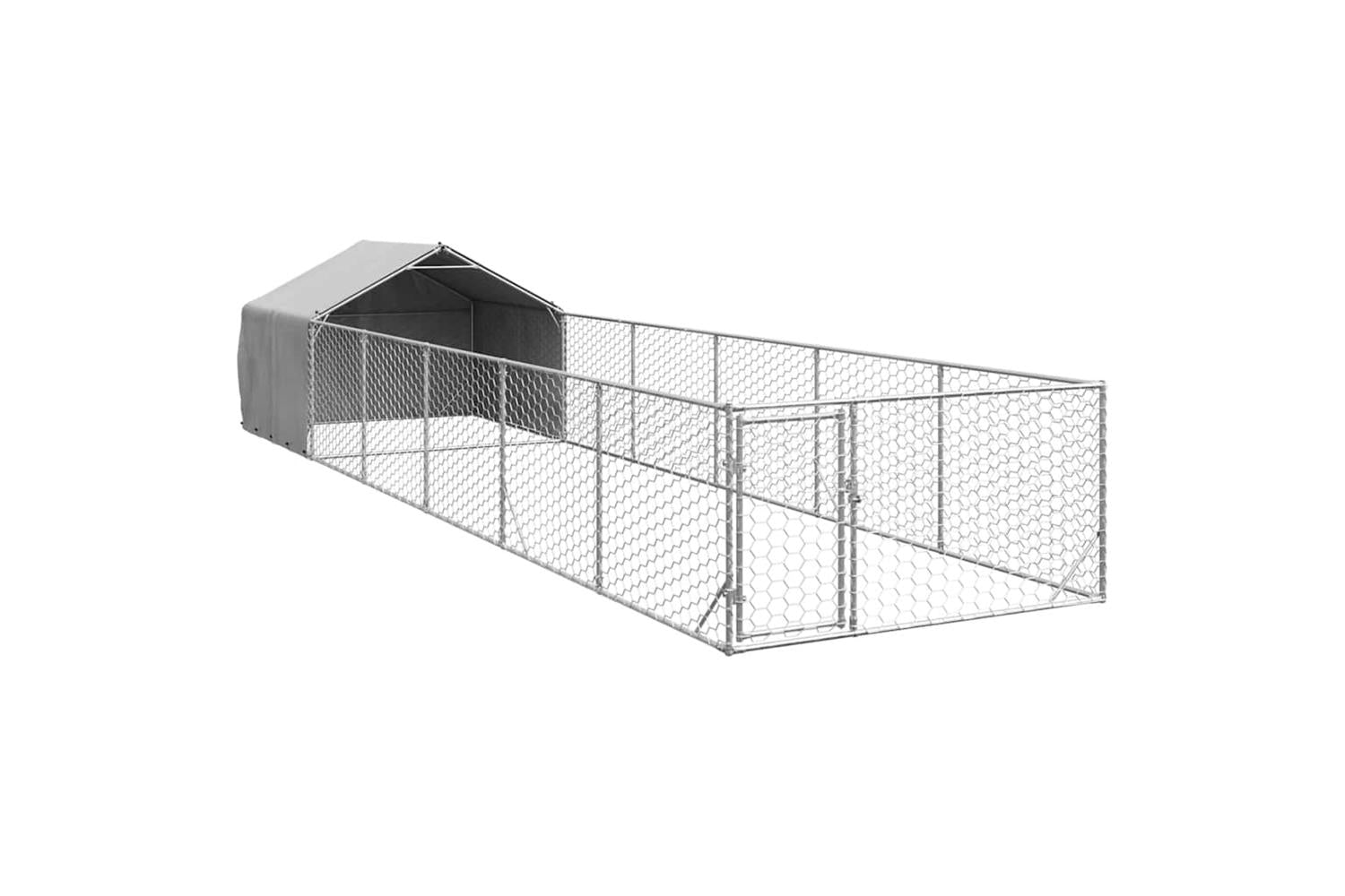 Outdoor Dog Kennel With Run 8x2x15 M Galvanised Steel-2