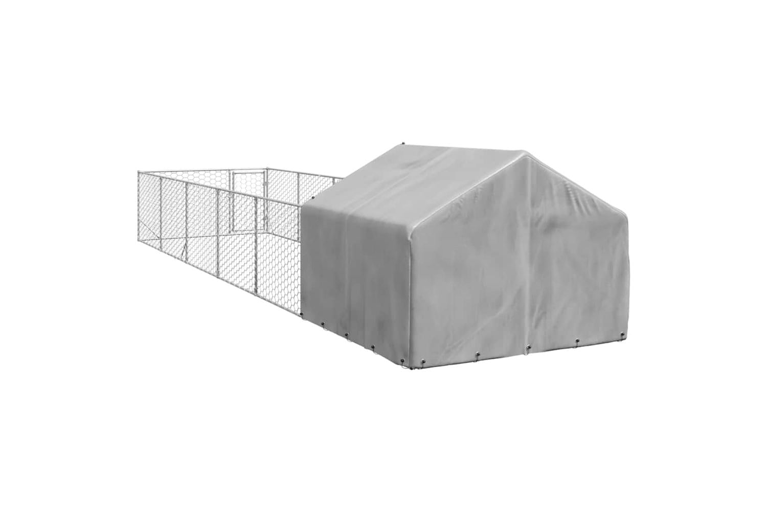 Outdoor Dog Kennel With Run 8x2x15 M Galvanised Steel-5