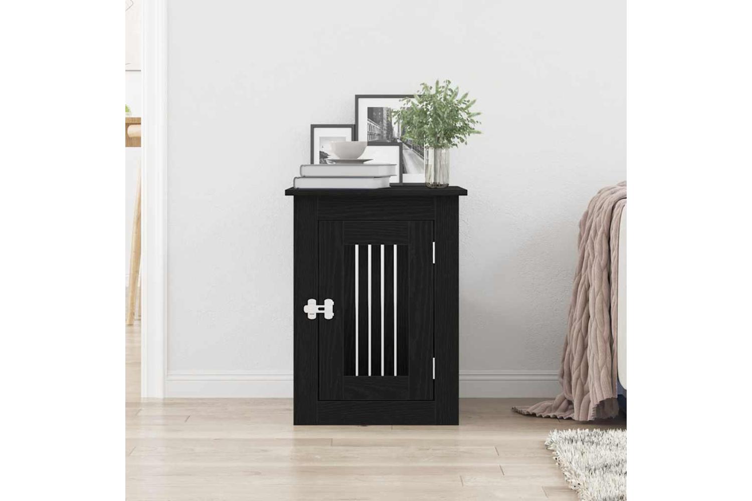 Dog Crate Furniture Black Oak 45x62x59 Cm Engineered Wood-3