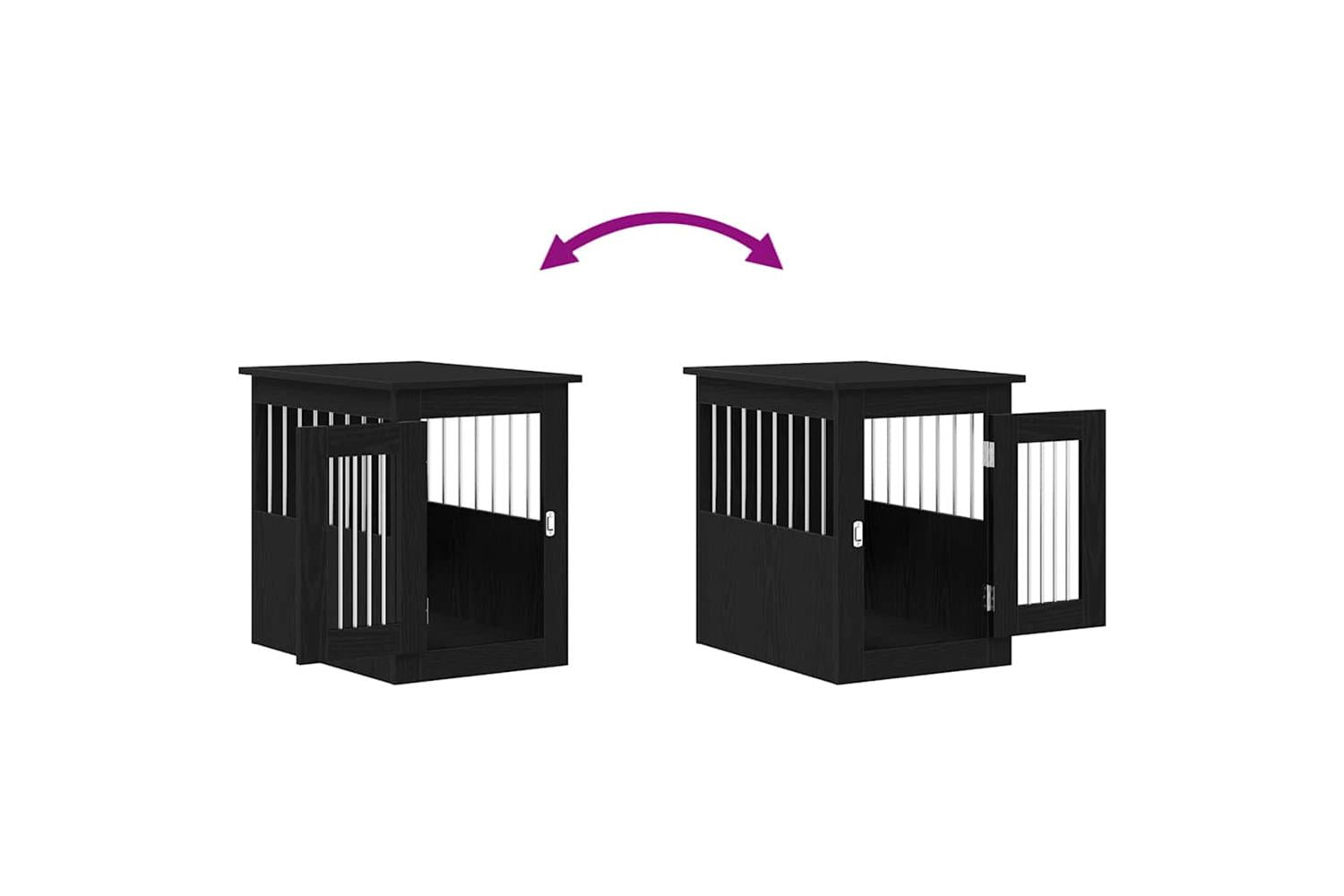 Dog Crate Furniture Black Oak 45x62x59 Cm Engineered Wood-9