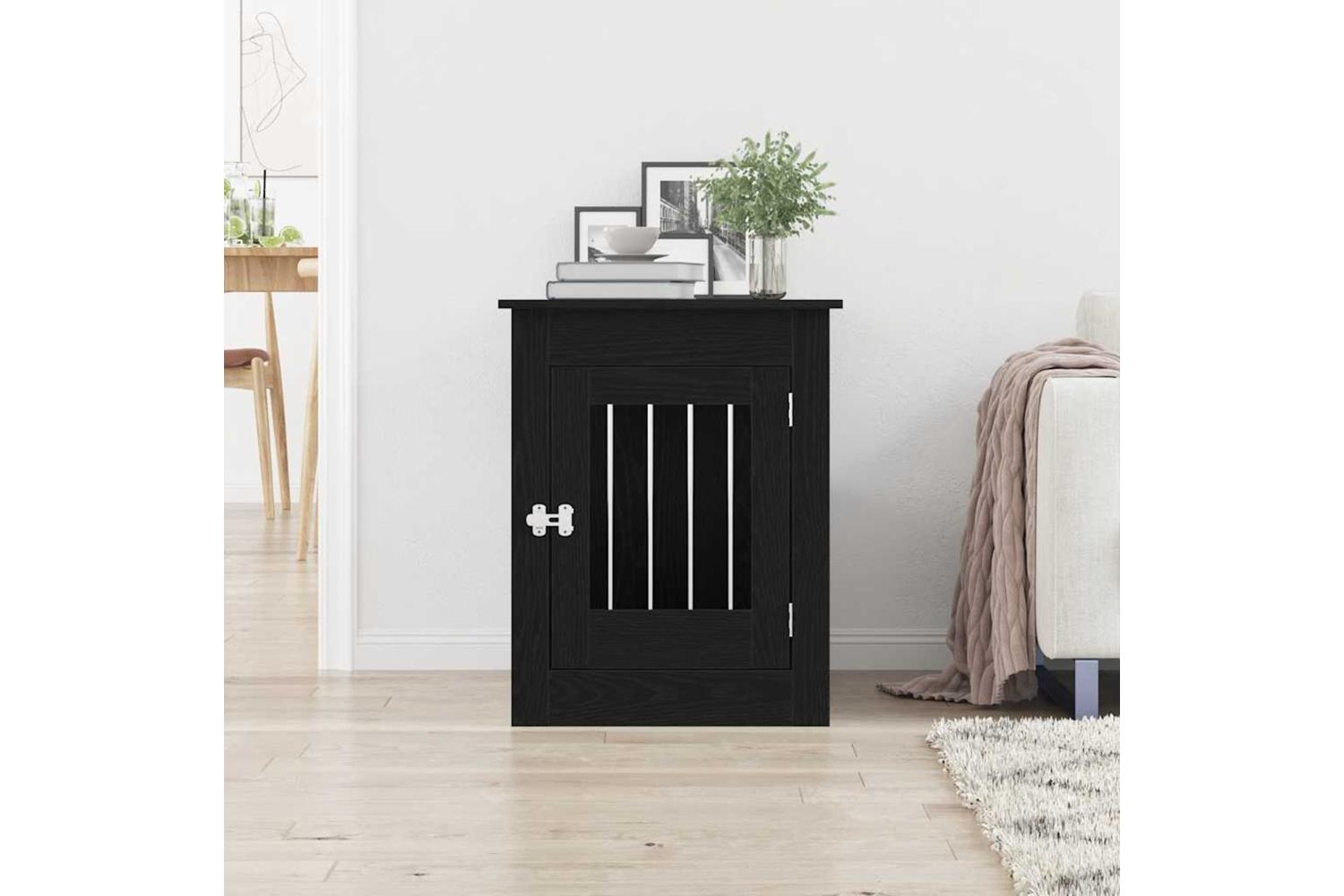 Dog Crate Furniture Black Oak 55x80x68 Cm Engineered Wood-3