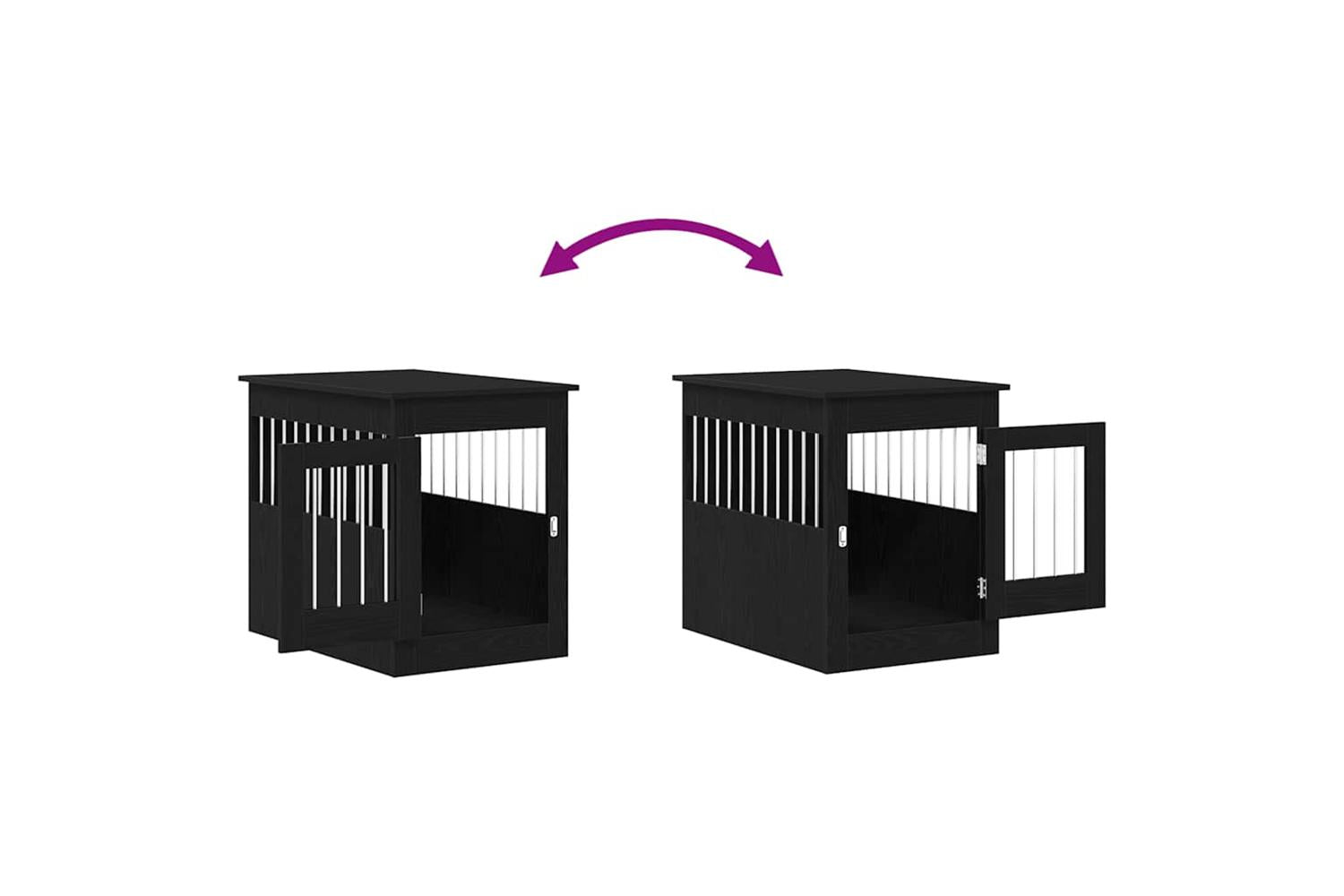 Dog Crate Furniture Black Oak 55x80x68 Cm Engineered Wood-9