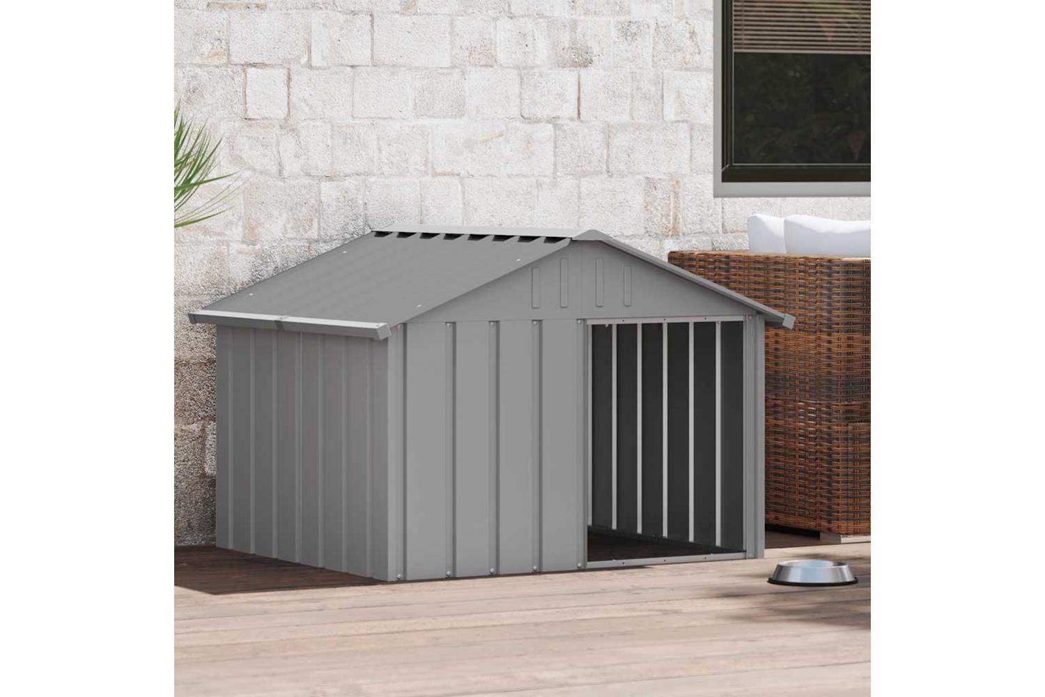 Dog House Grey 1165x103x815 Cm Galvanised Steel-3
