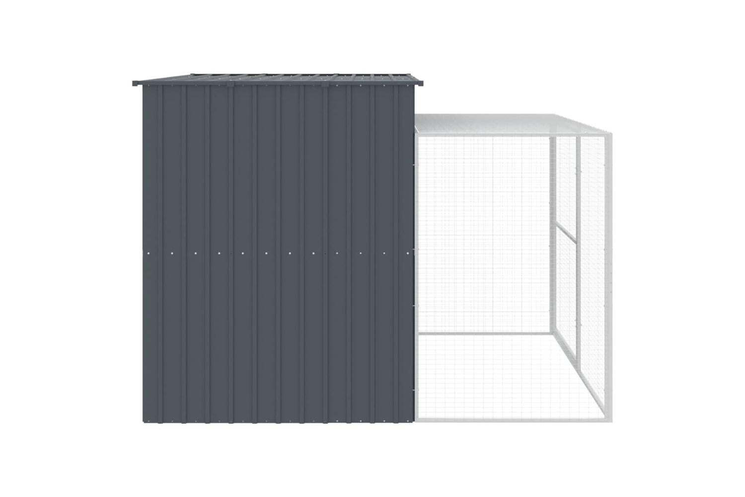 Dog House With Run Anthracite 214x253x181 Cm Galvanised Steel-4