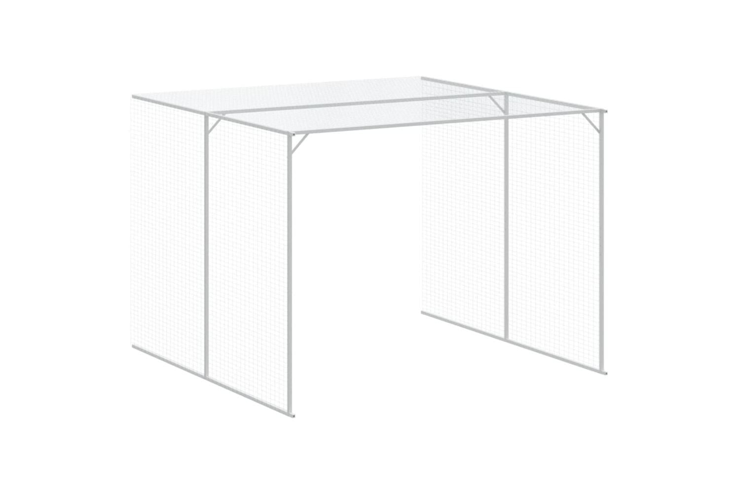Dog House With Run Light Grey 214x457x181 Cm Galvanised Steel-7