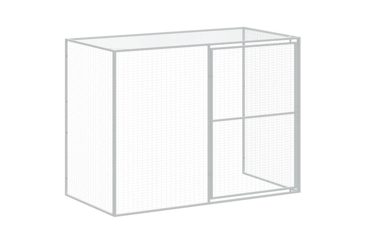 Dog House With Run Light Grey 214x457x181 Cm Galvanised Steel-8