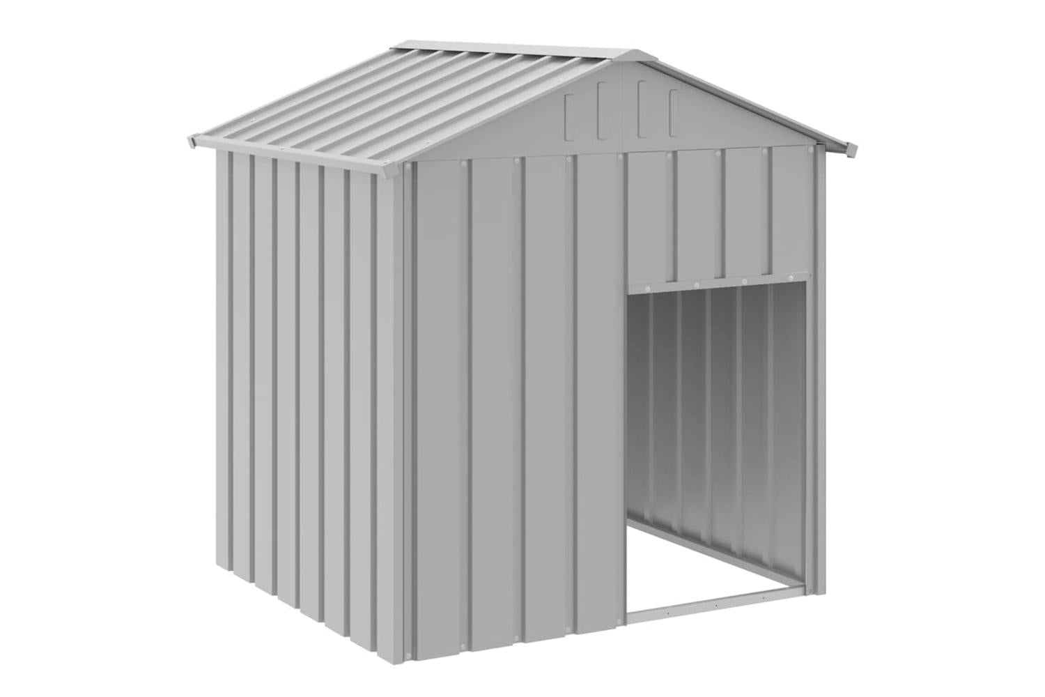 Dog House With Roof Light Grey 117x103x123 Cm Galvanised Steel