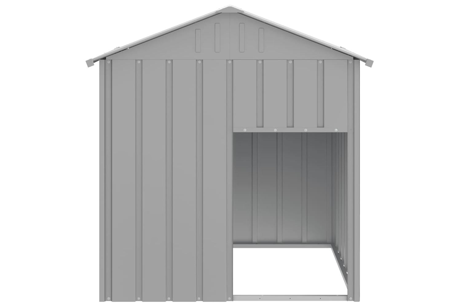 Dog House With Roof Light Grey 117x103x123 Cm Galvanised Steel-3