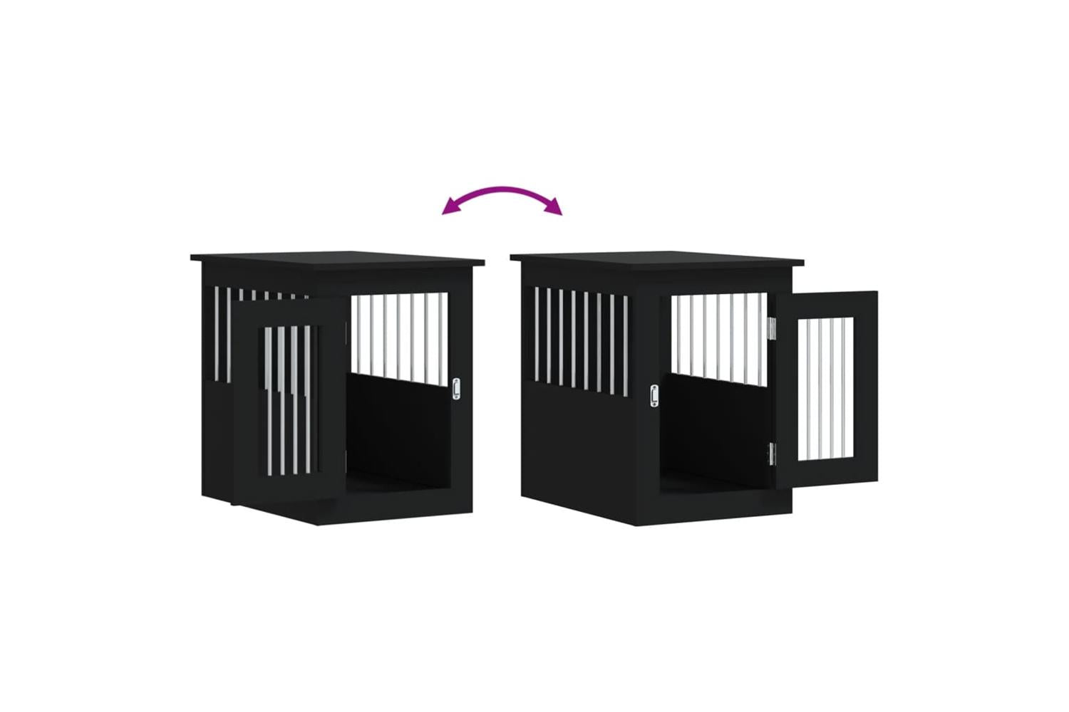Dog Crate Furniture Black 45x62x59 Cm Engineered Wood-10