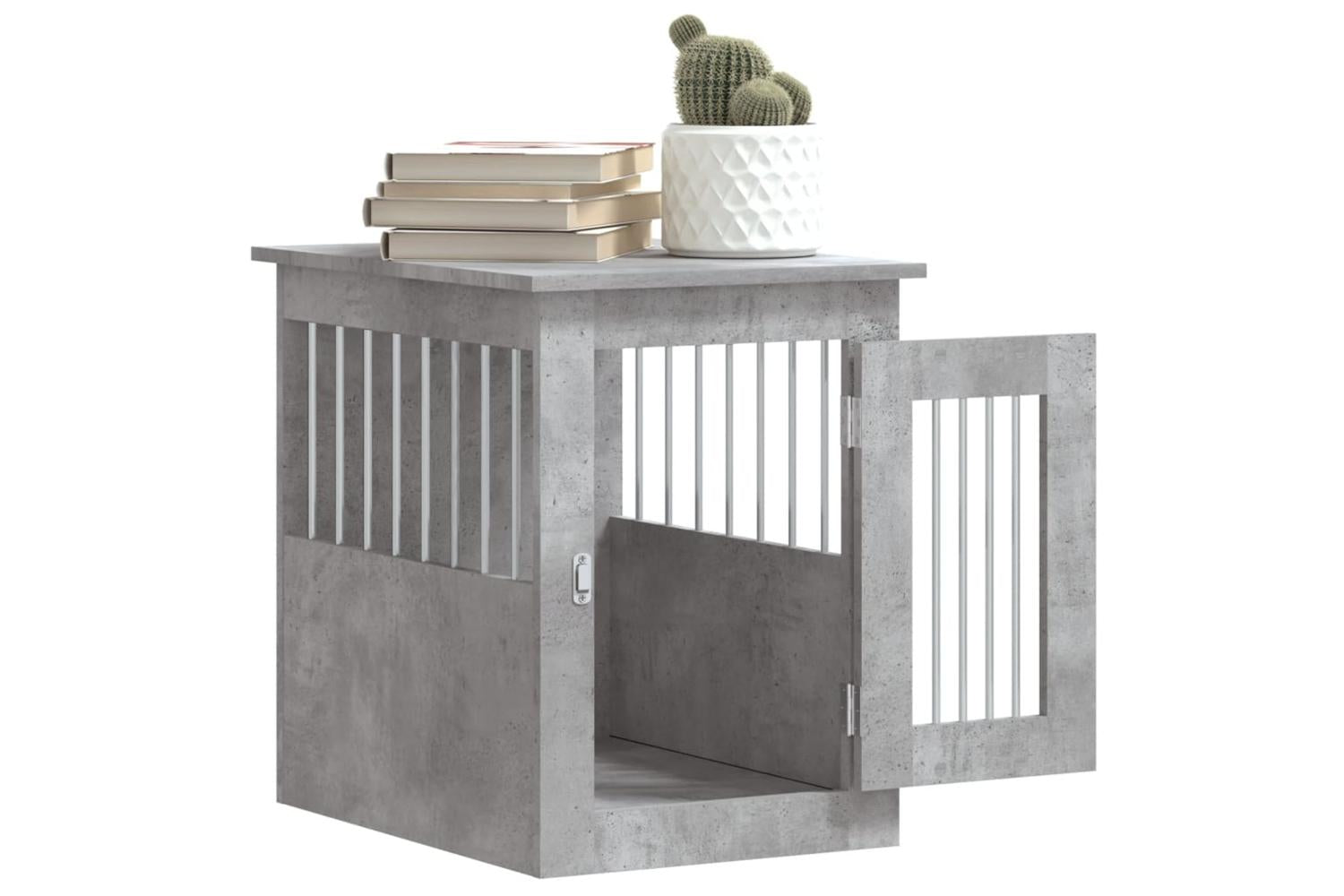 Dog Crate Furniture Concrete Grey 45x62x59 Cm Engineered Wood-5