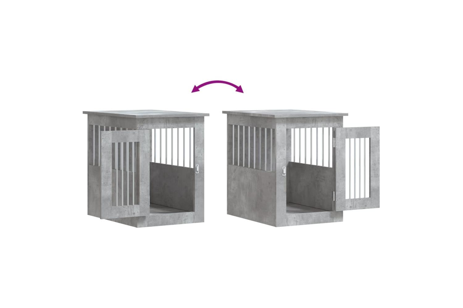 Dog Crate Furniture Concrete Grey 45x62x59 Cm Engineered Wood-10