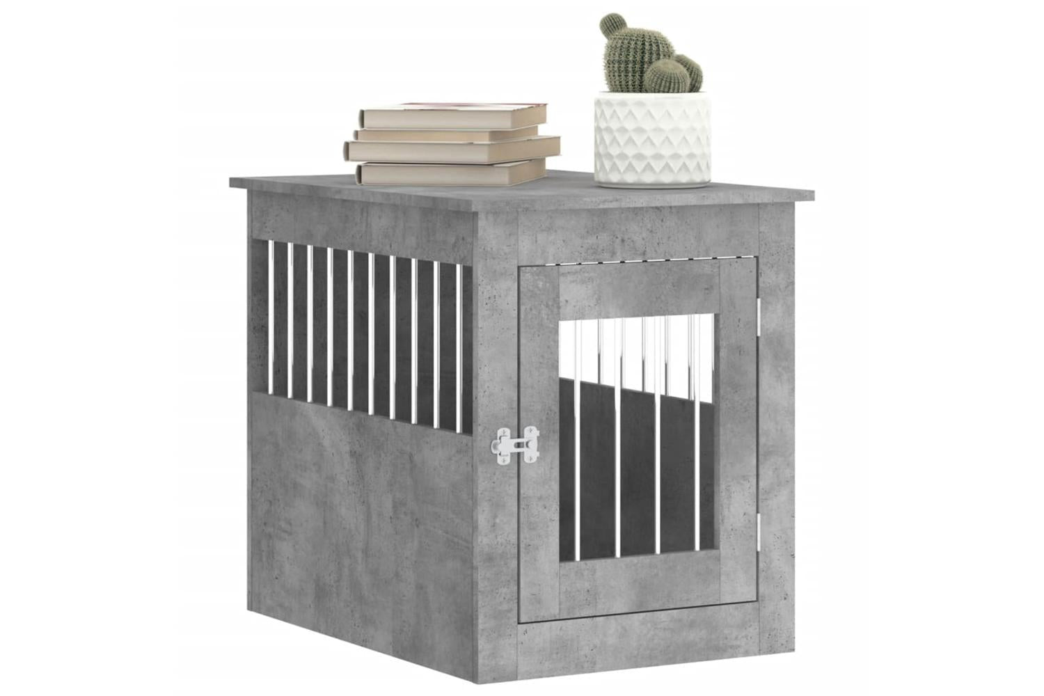 Dog Crate Furniture Concrete Grey 55x75x65 Cm Engineered Wood-4