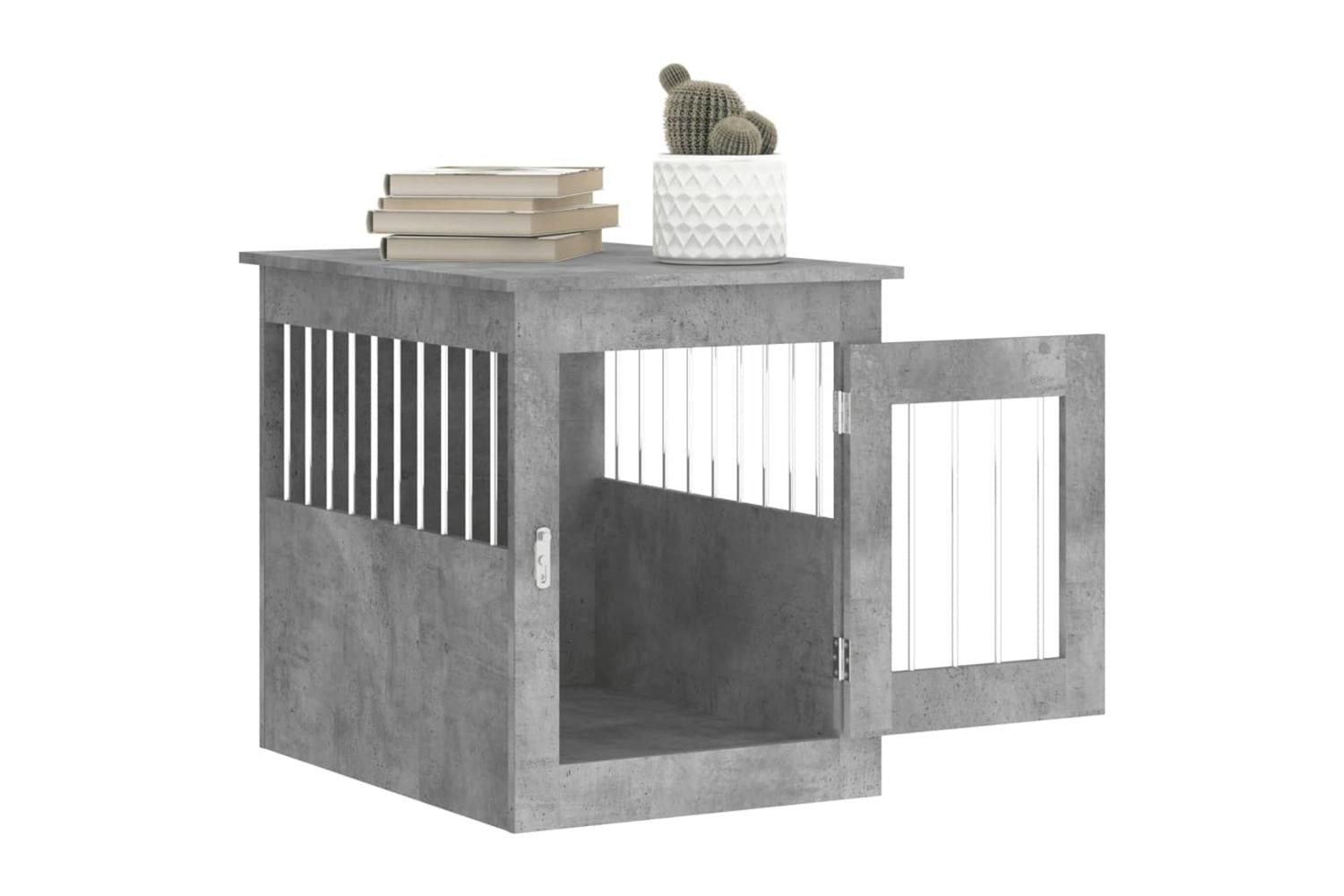 Dog Crate Furniture Concrete Grey 55x75x65 Cm Engineered Wood-5