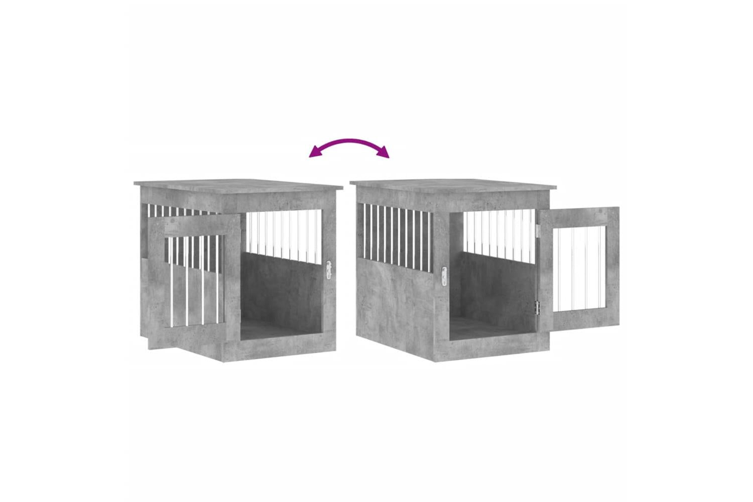 Dog Crate Furniture Concrete Grey 55x75x65 Cm Engineered Wood-10