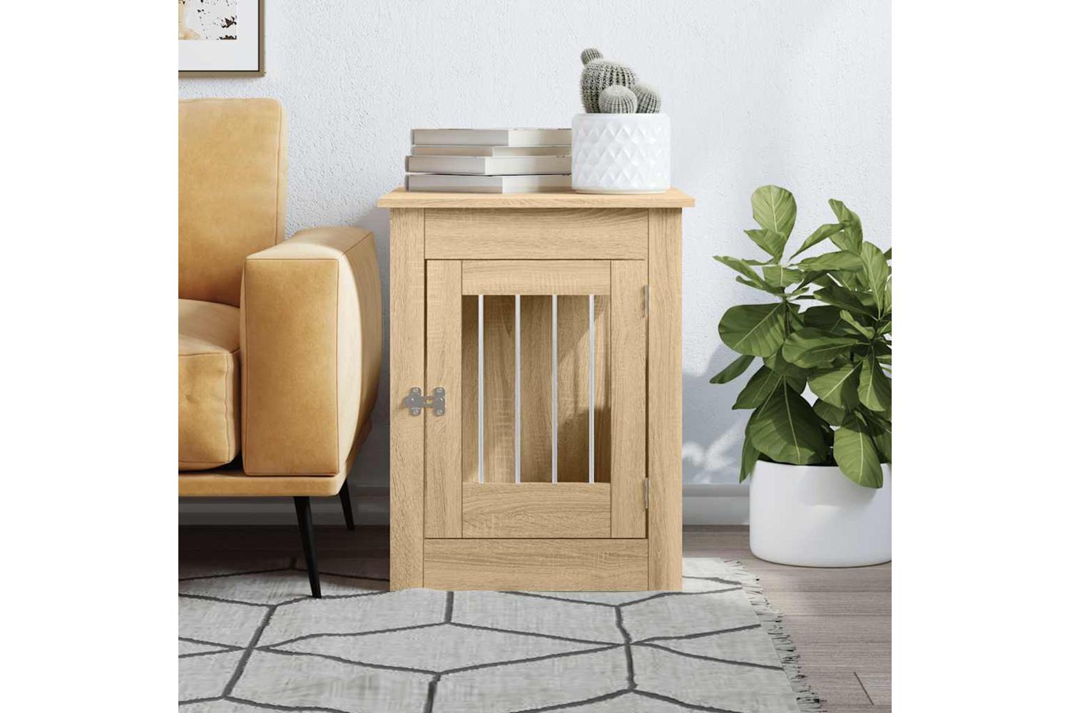 Dog Crate Furniture Sonoma Oak 55x80x68 Cm Engineered Wood-3