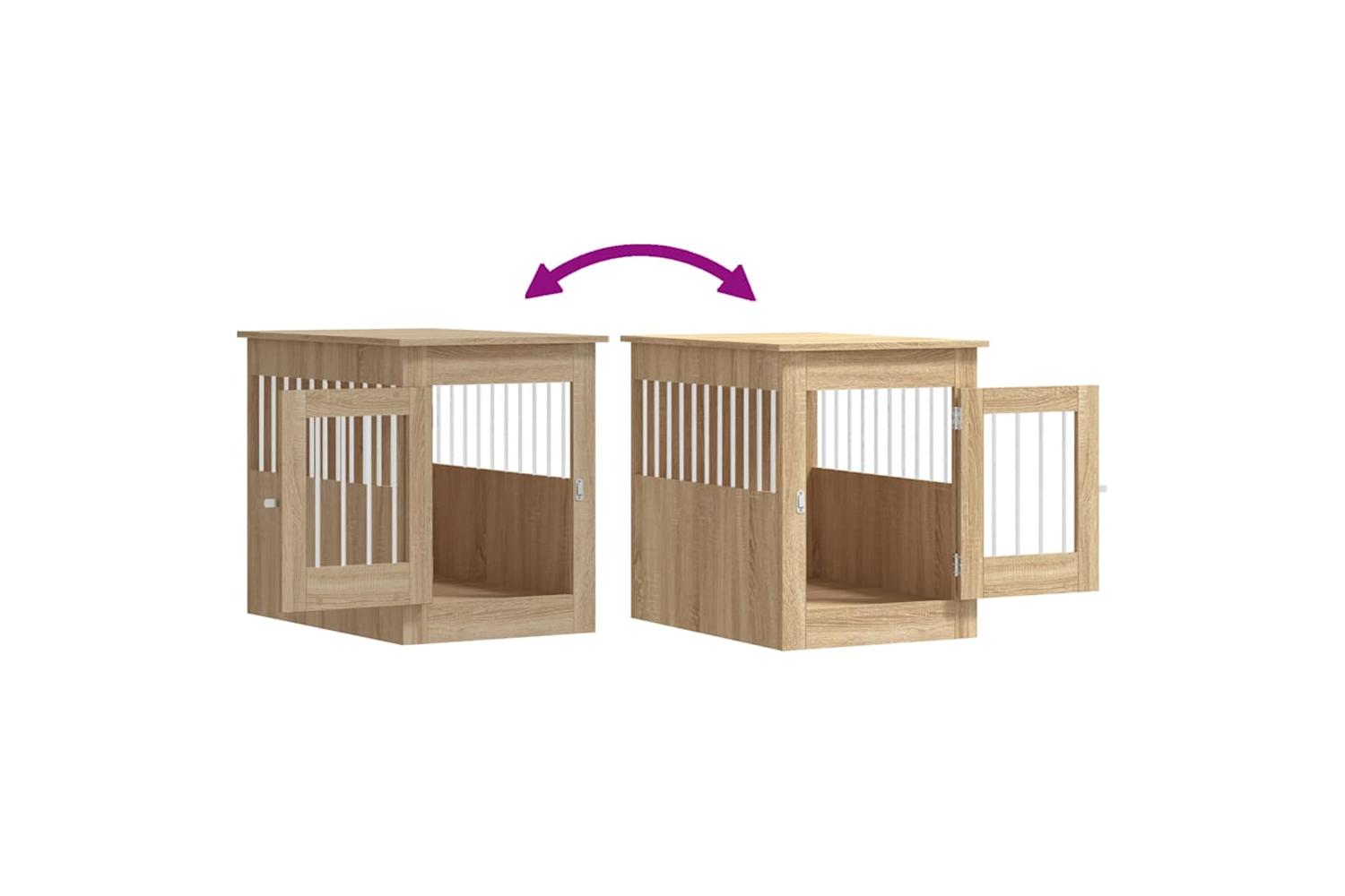 Dog Crate Furniture Sonoma Oak 55x80x68 Cm Engineered Wood-10