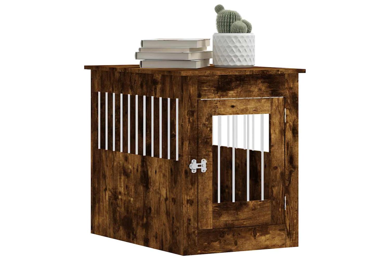 Dog Crate Furniture Smoked Oak 55x80x68 Cm Engineered Wood-4