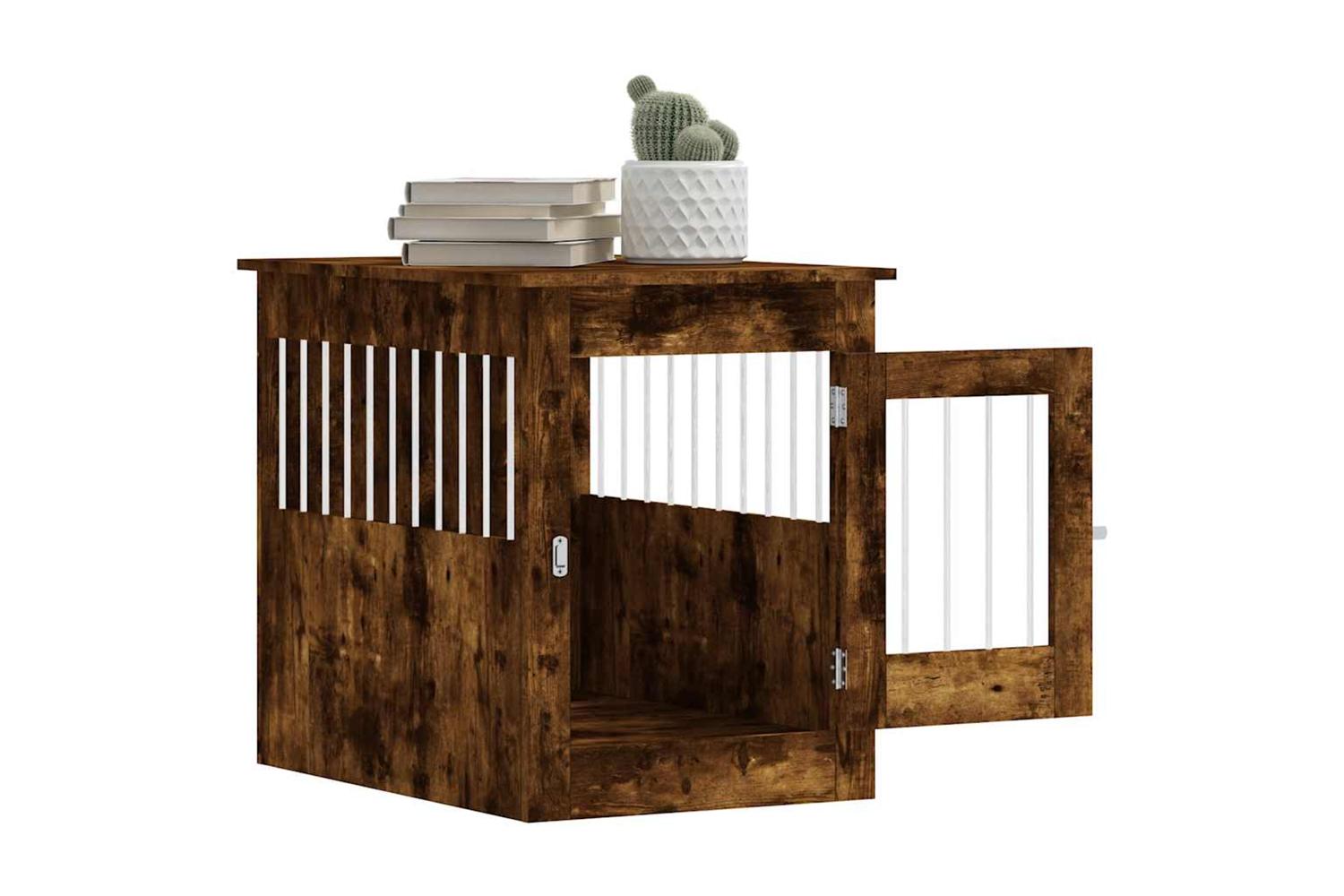 Dog Crate Furniture Smoked Oak 55x80x68 Cm Engineered Wood-5