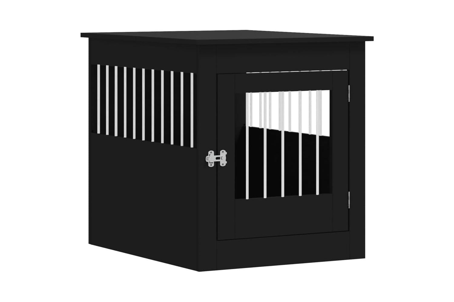 Dog Crate Furniture Black 645x80x71 Cm Engineered Wood-2