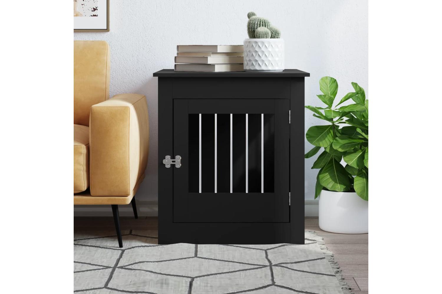 Dog Crate Furniture Black 645x80x71 Cm Engineered Wood-3