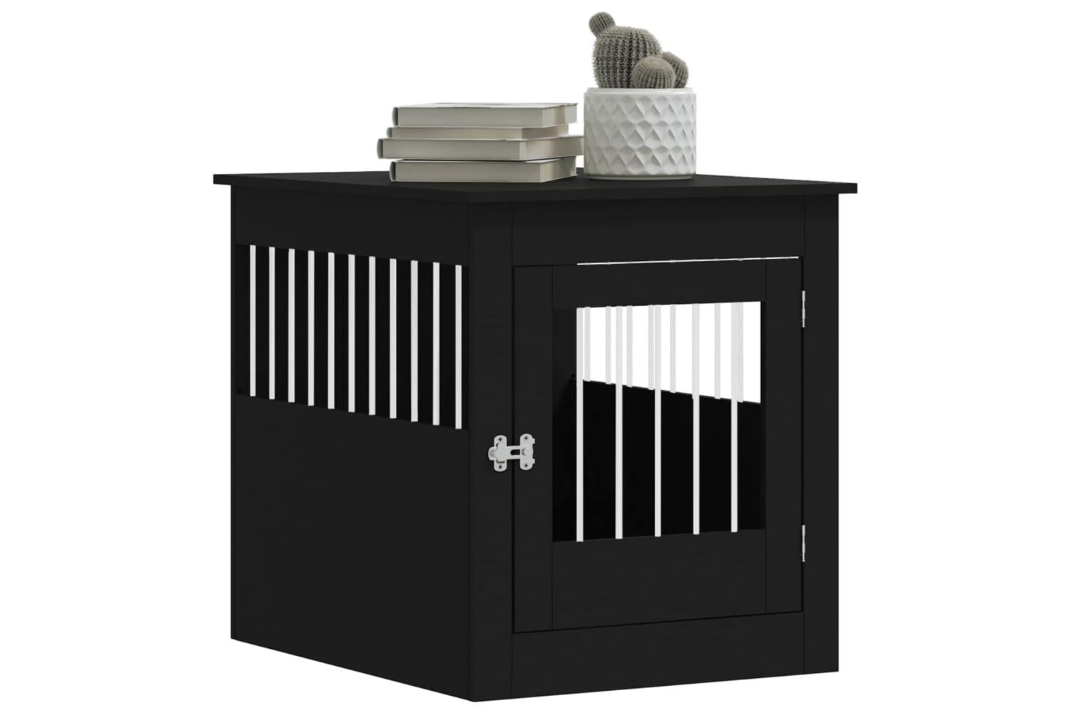 Dog Crate Furniture Black 645x80x71 Cm Engineered Wood-4