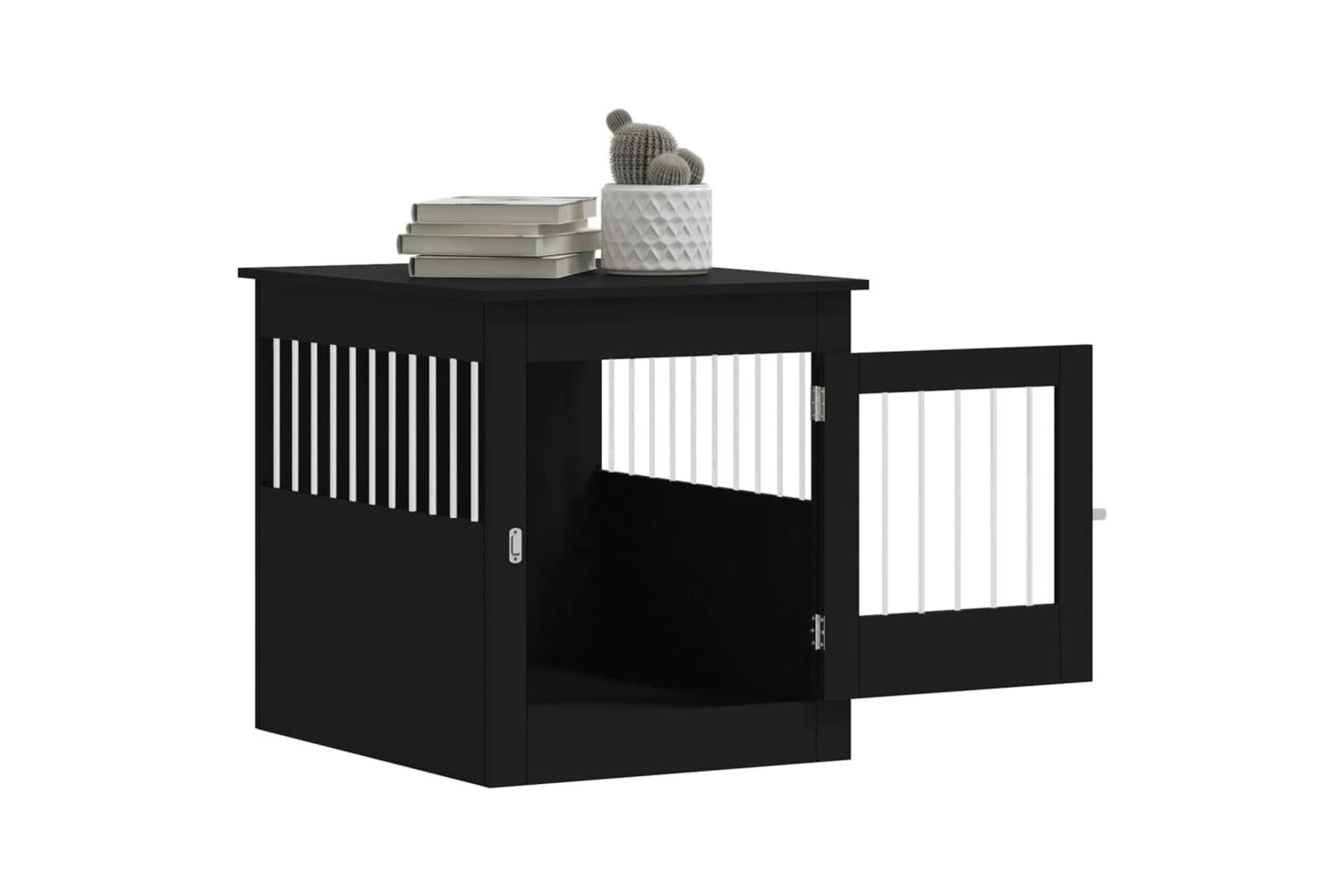 Dog Crate Furniture Black 645x80x71 Cm Engineered Wood-5