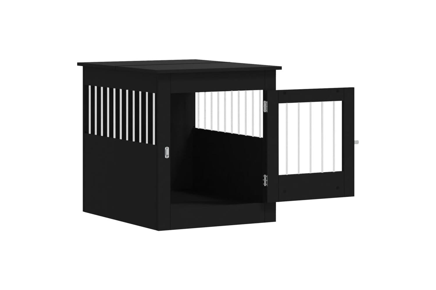 Dog Crate Furniture Black 645x80x71 Cm Engineered Wood-6