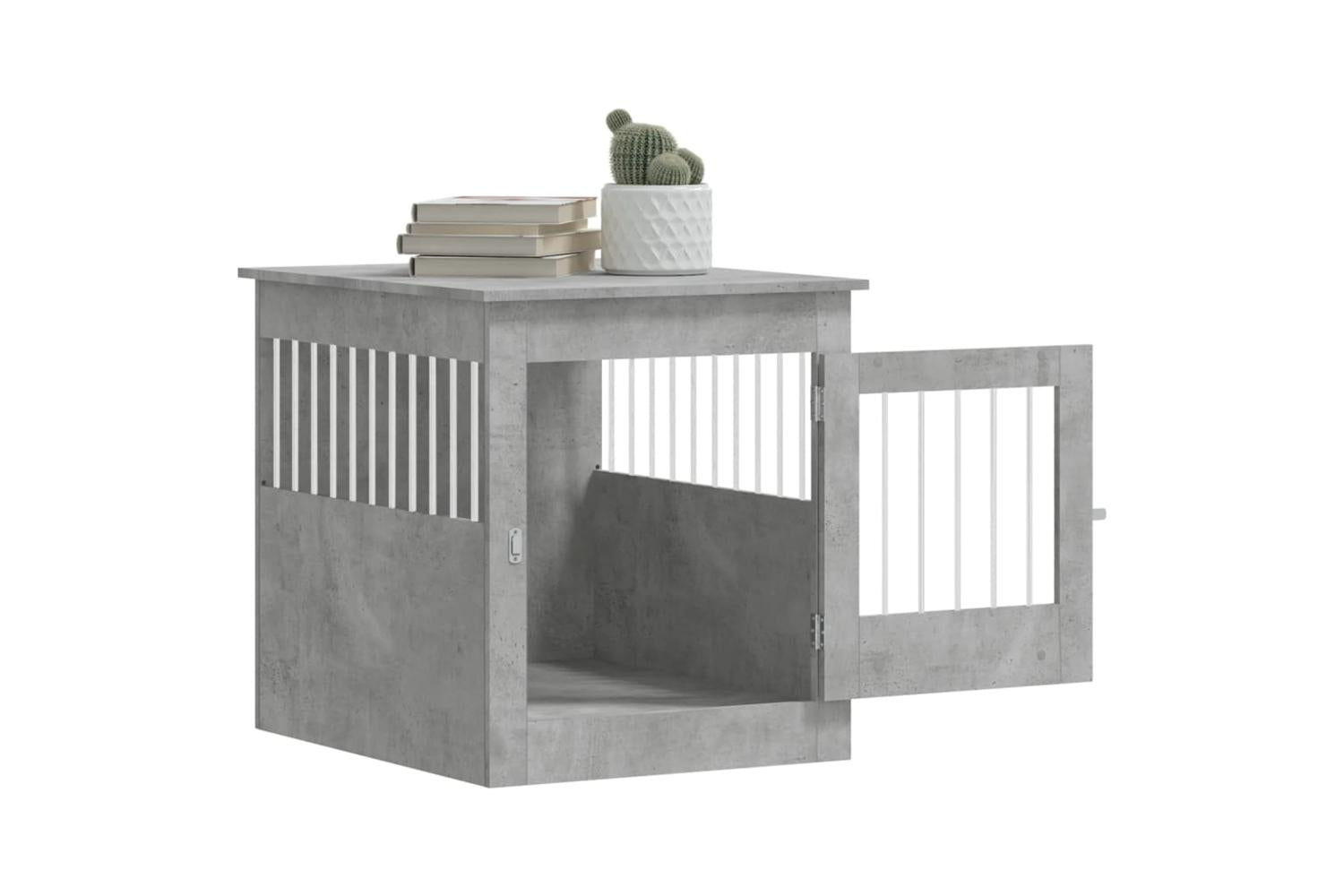 Dog Crate Furniture Concrete Grey 645x80x71 Cm Engineered Wood-5