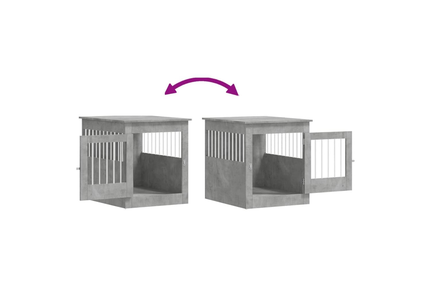 Dog Crate Furniture Concrete Grey 645x80x71 Cm Engineered Wood-10