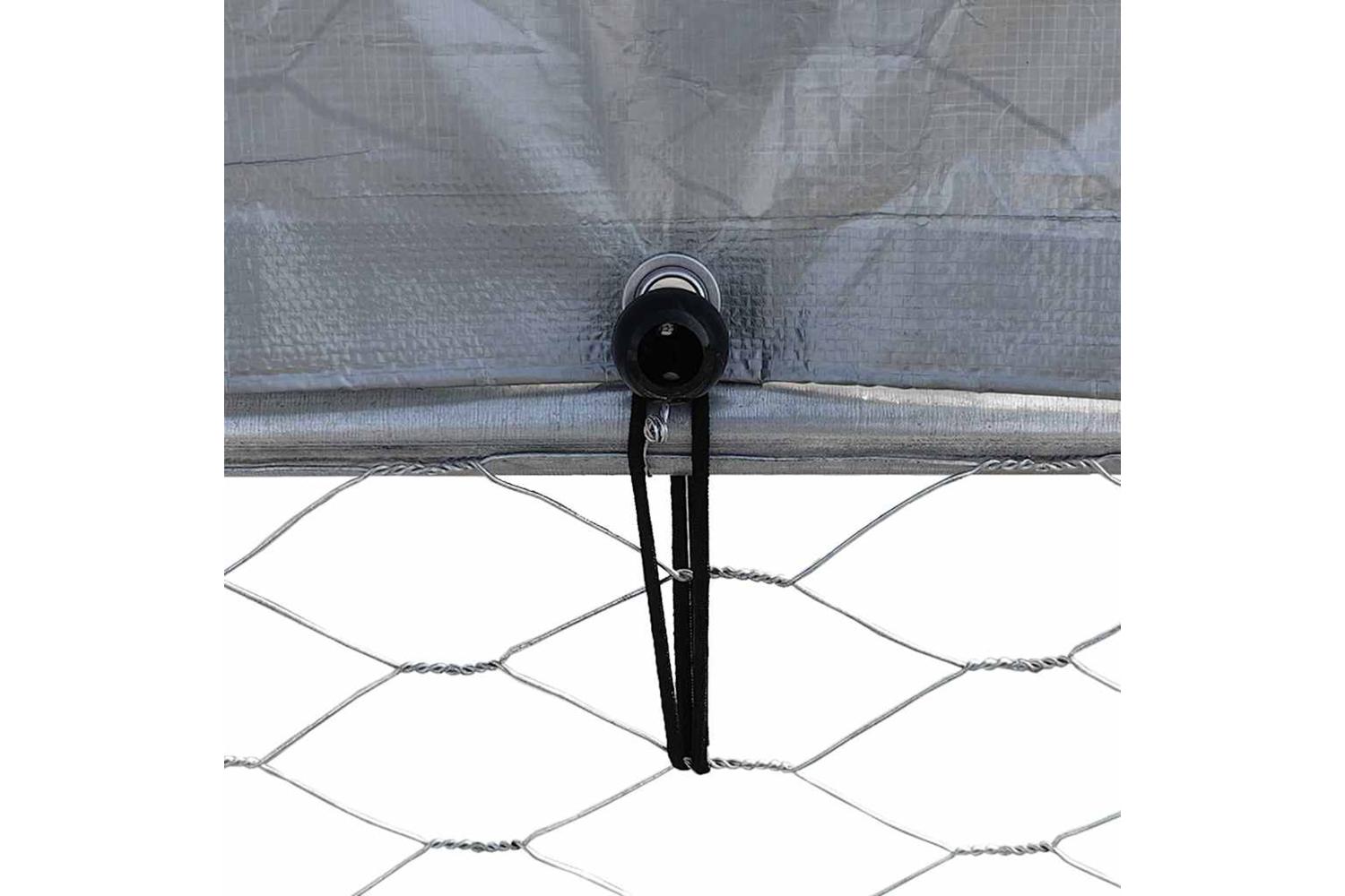 Dog Cage With Roof And Door Silver Galvanised Steel-7